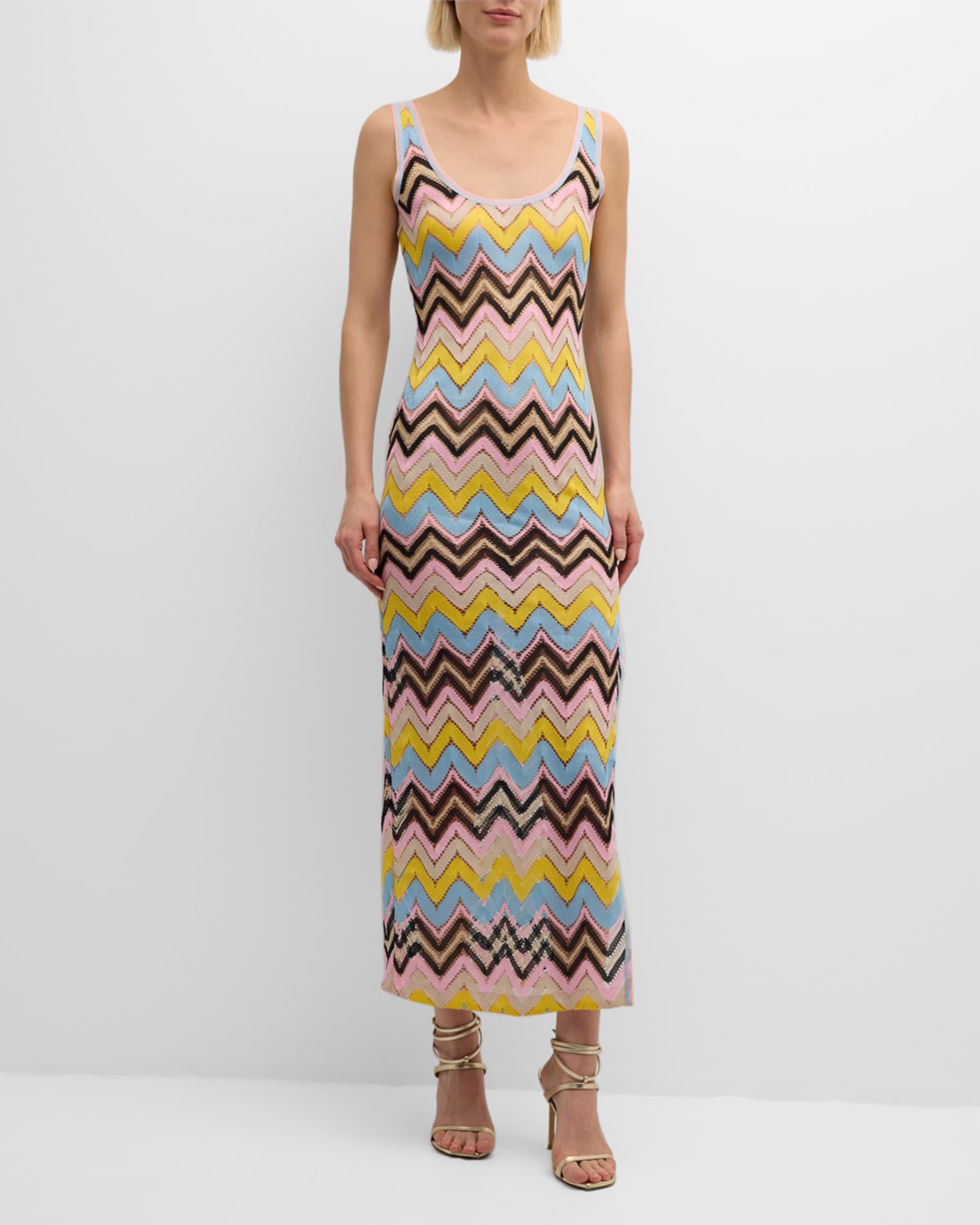 Zig Zag Crochet Maxi Tank Dress