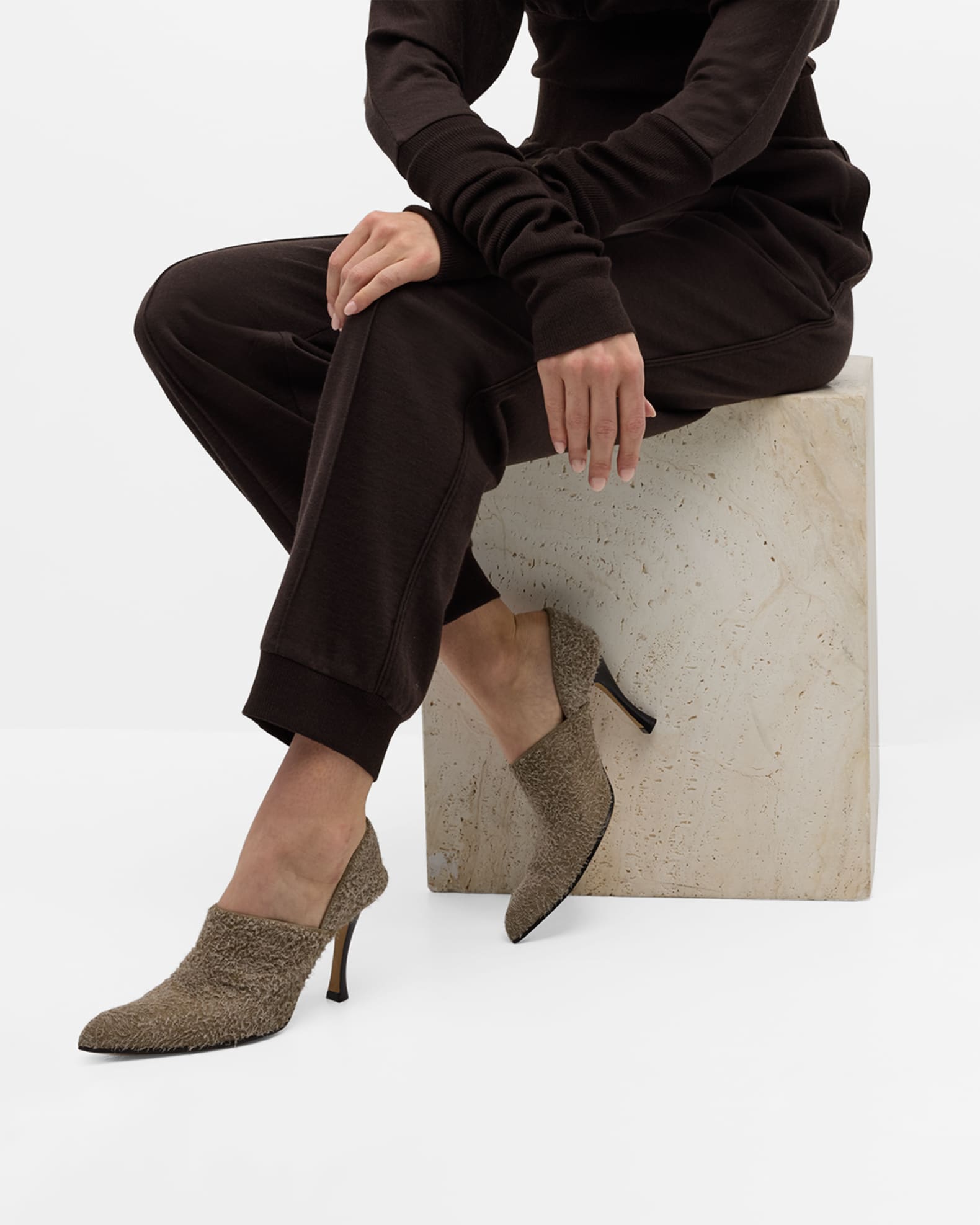 Comic Suede High-Cut Pumps 1
