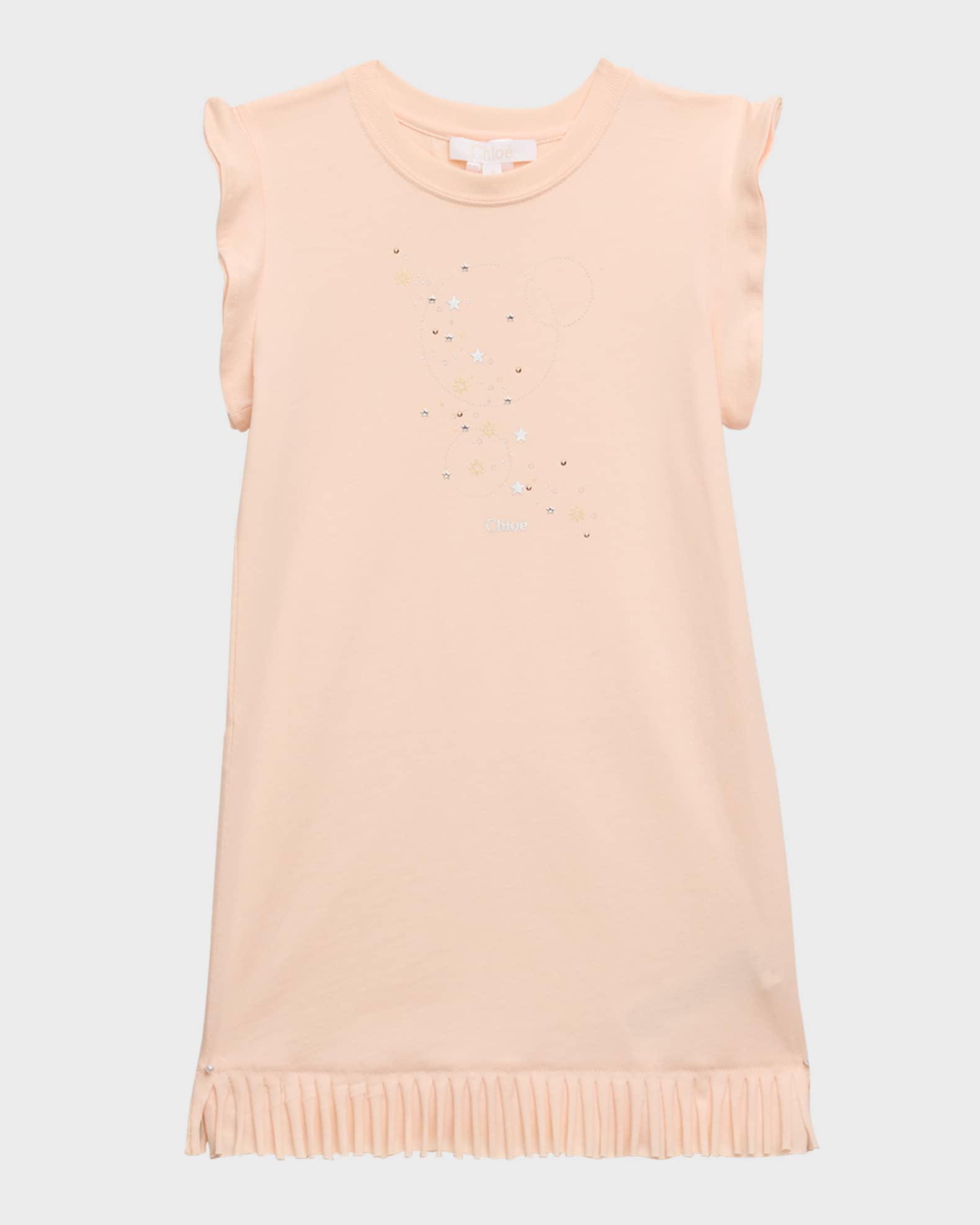 Chloe GIrl's Embellished T-Shirt Dress, Size 4-5