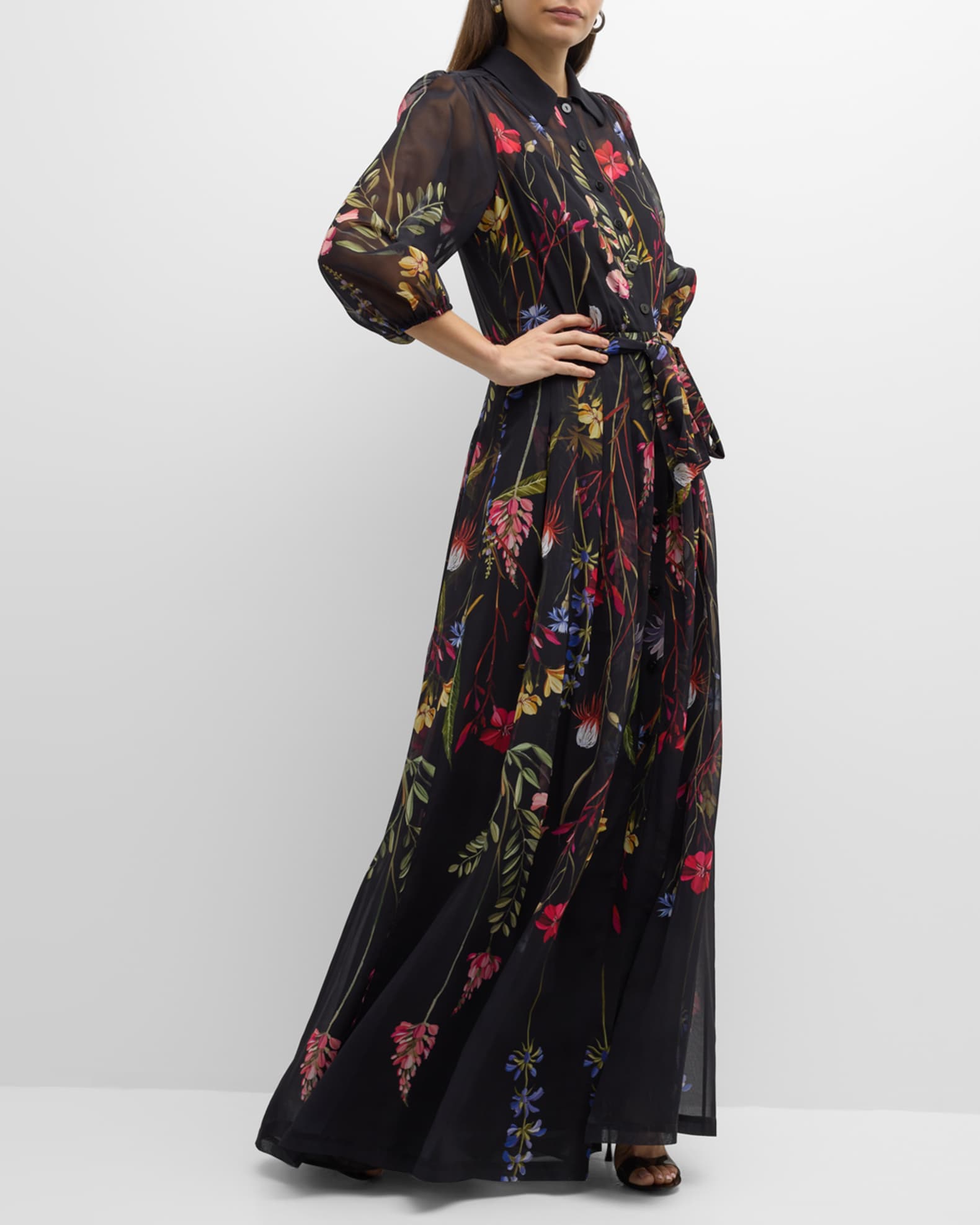 Chiffon shirt gown sale