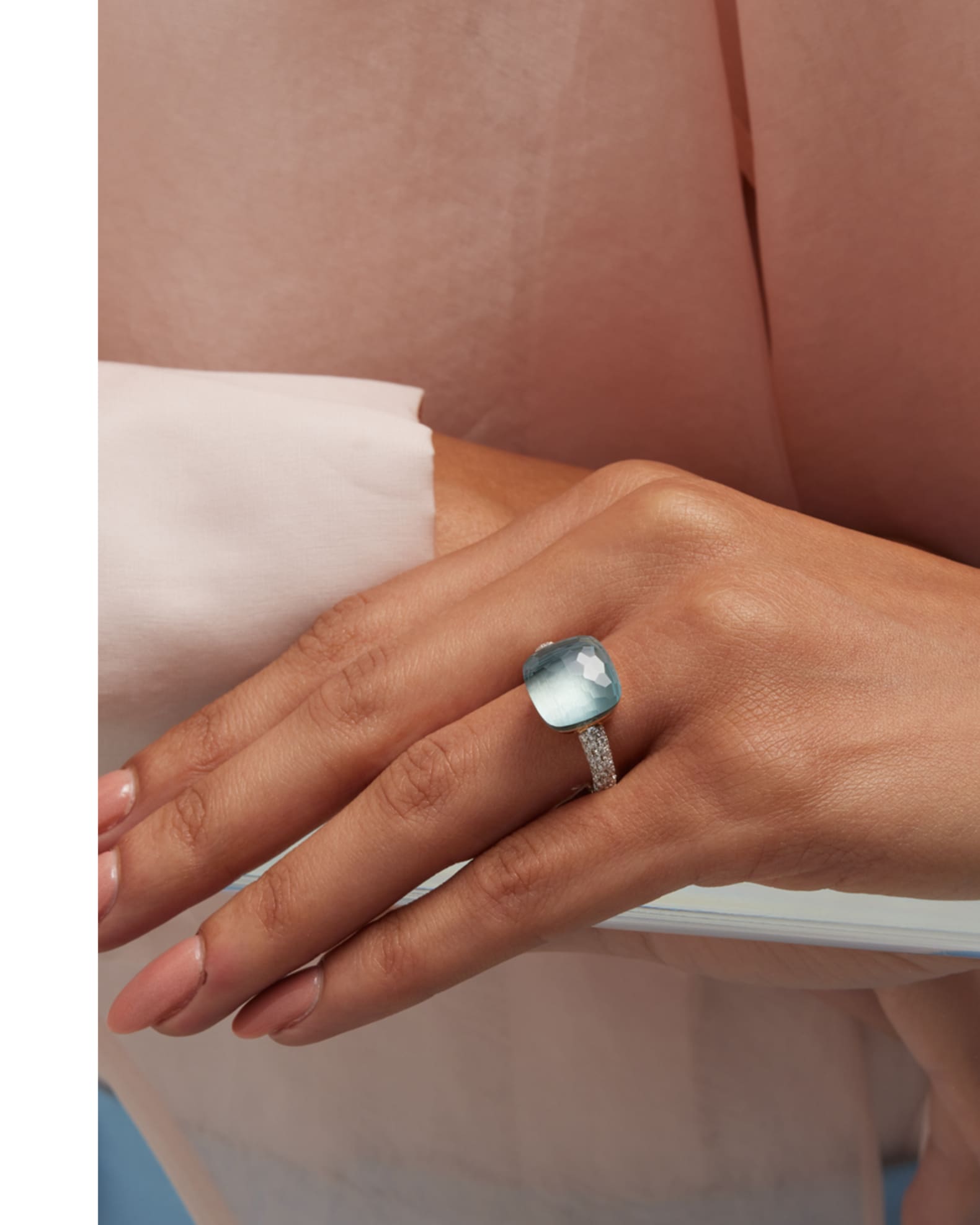 Nudo 18K Rose Gold Gemstone and Diamond Ring 1