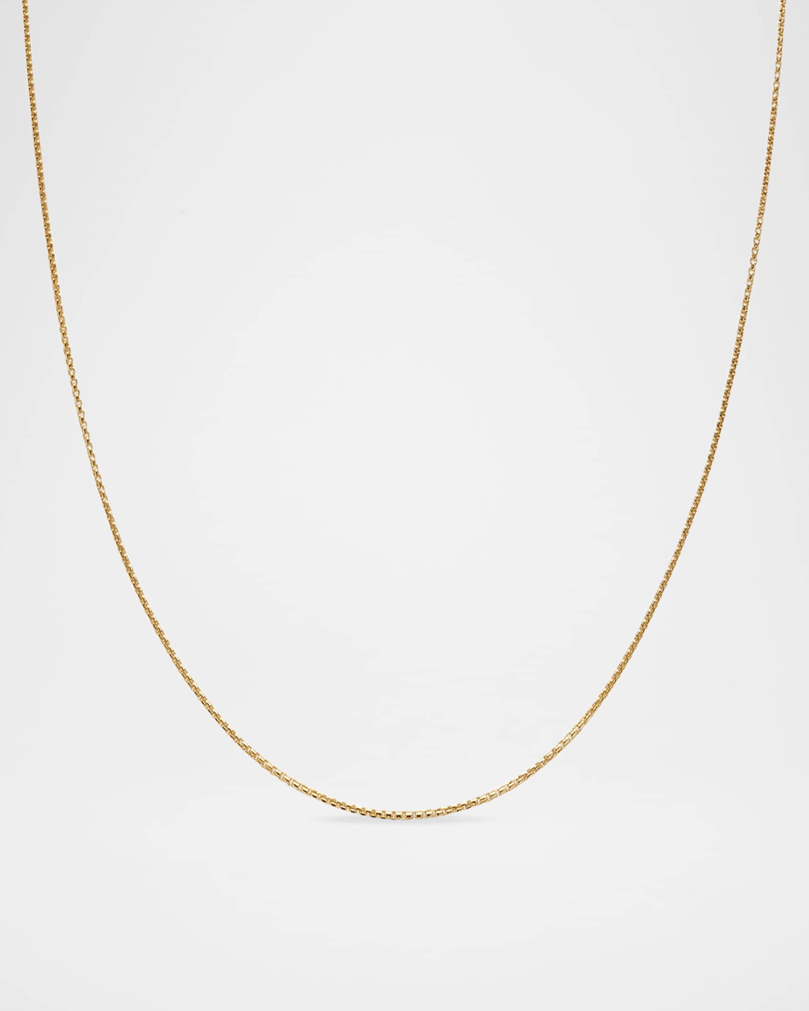 Box Chain Necklace in 18K Yellow Gold, 1.25mm 0