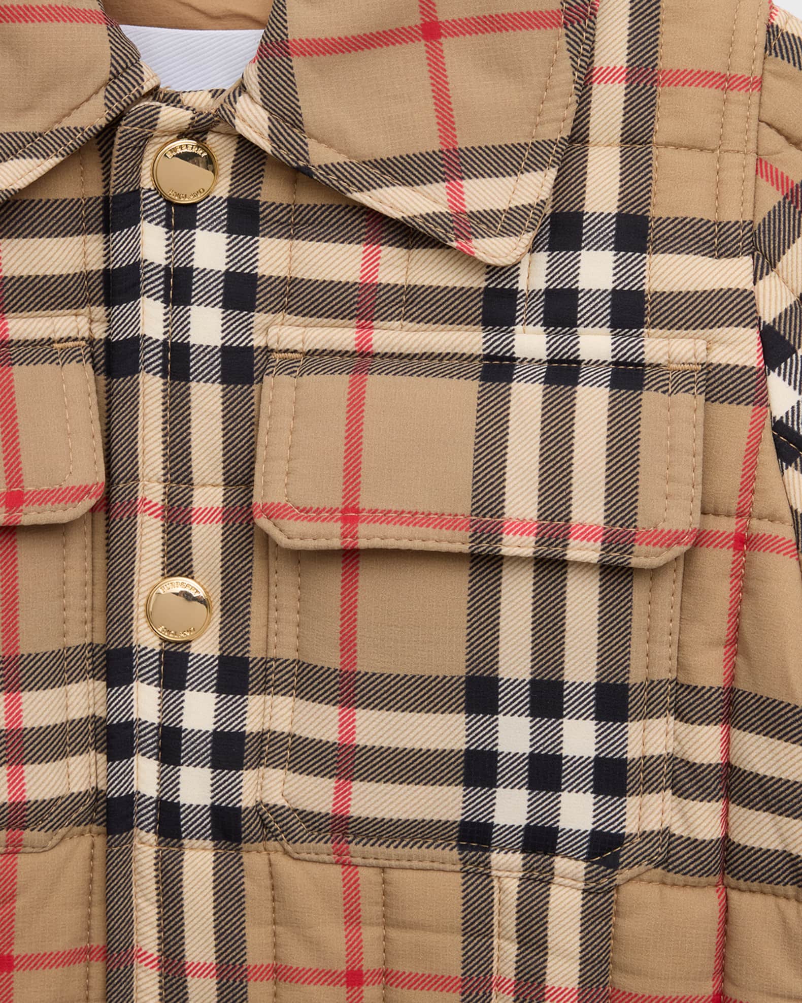 Kid's Gideon Check Quilted Jacket, Size 6M-24M