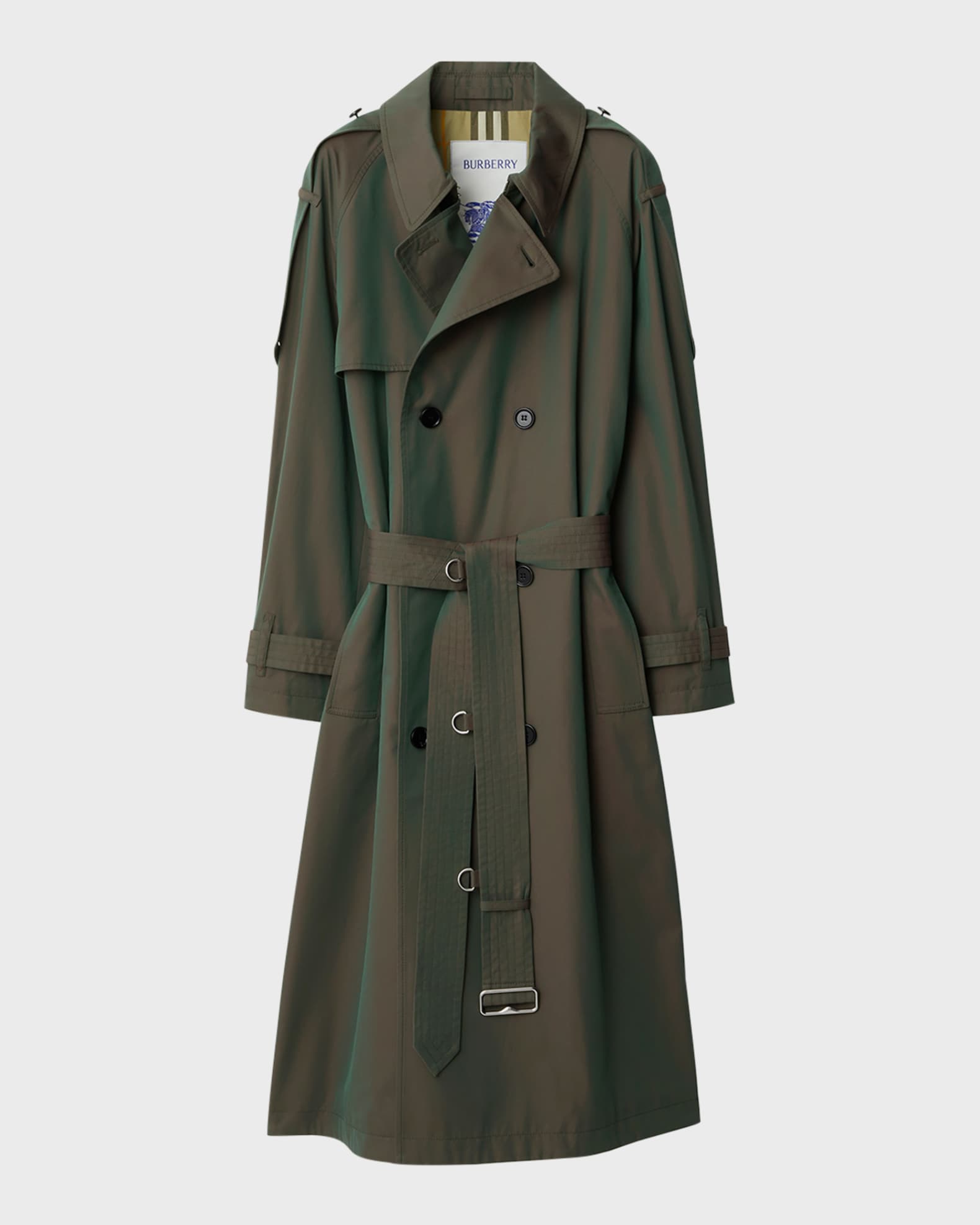 Burberry Iridescent Belted Trench Coat | Neiman Marcus