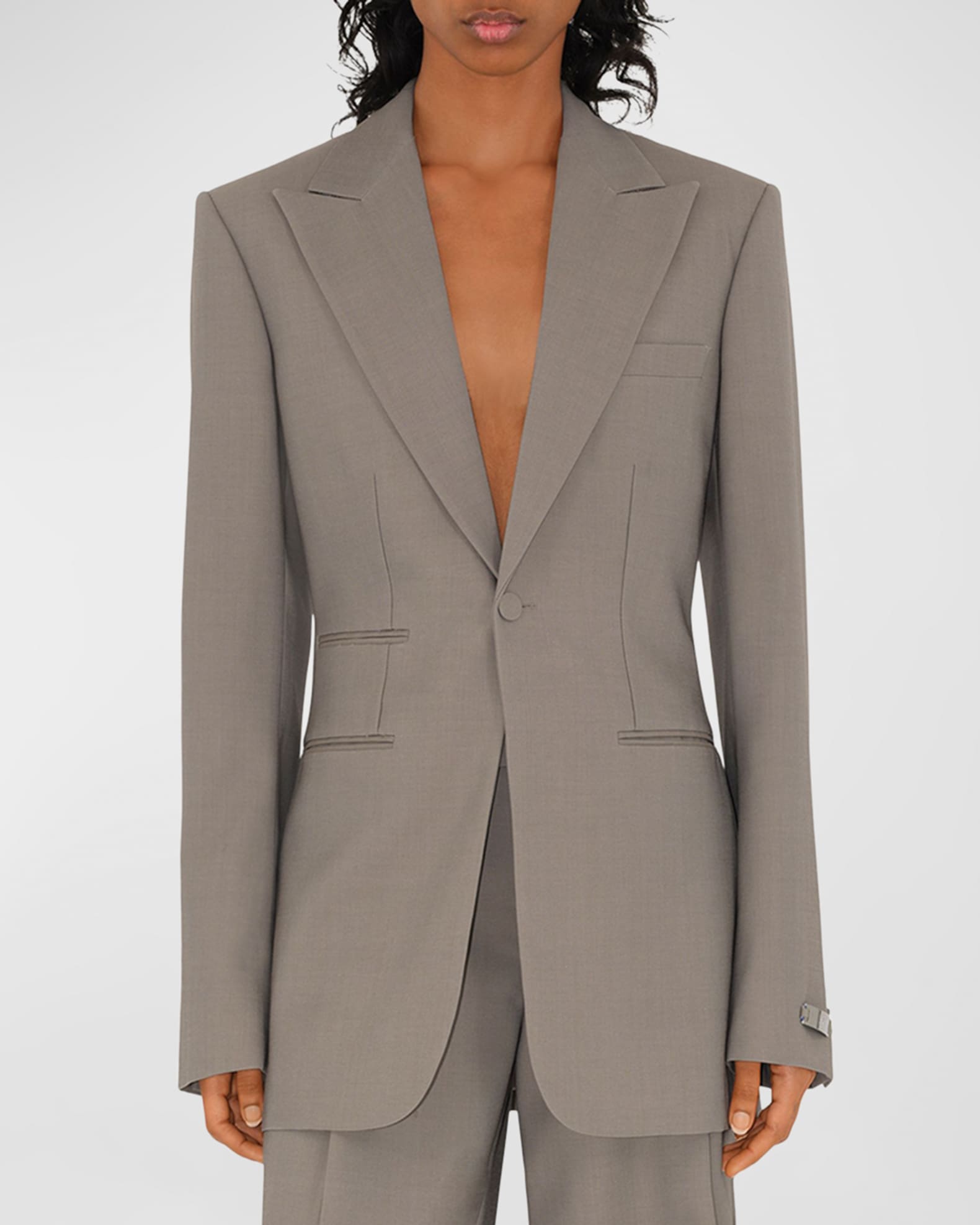 Single Breasted Wool Blazer Jacket