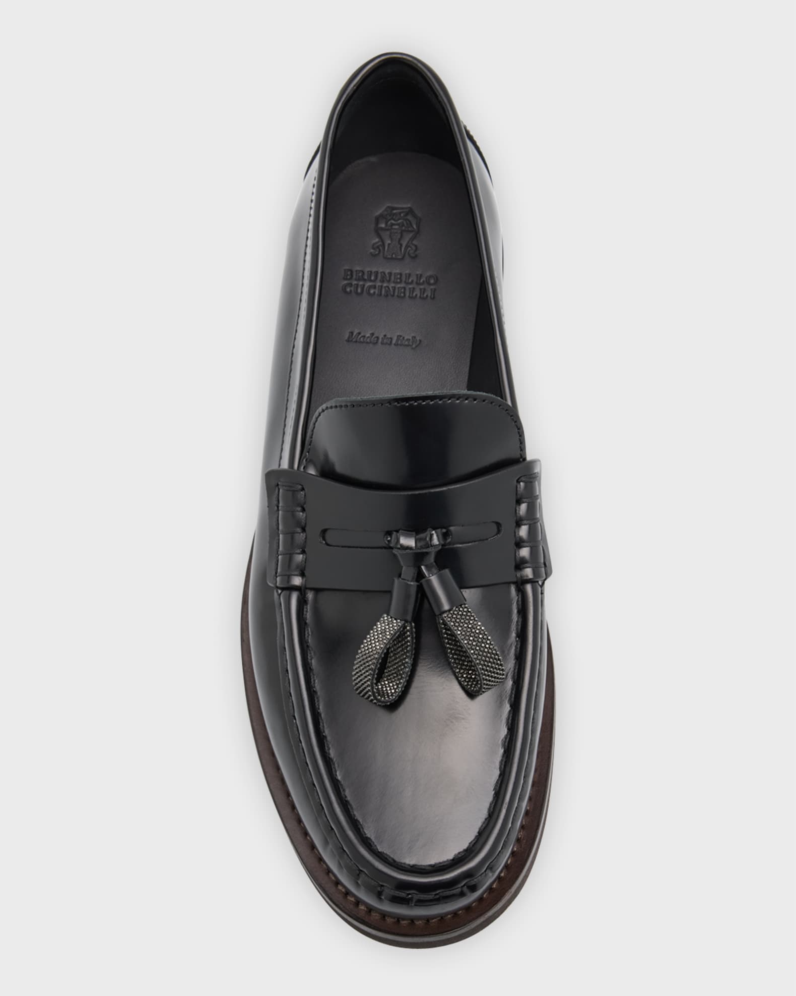 【超特価sale開催】  Brunello Cucinelli Loafers Penny Tassel Monili Leather 靴