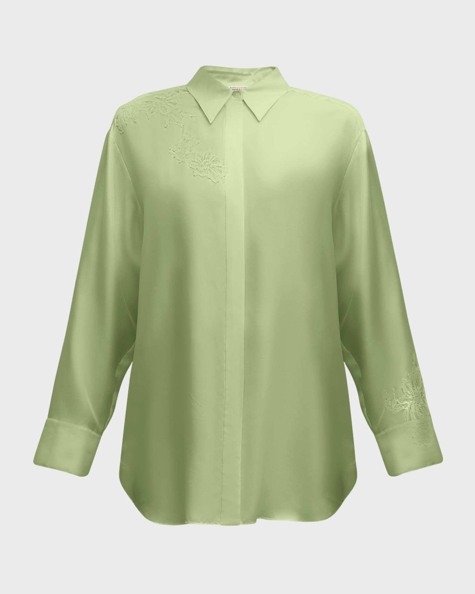 DOROTHEE SCHUMACHER Sensual Coolness Lace-Trim Silk Blouse