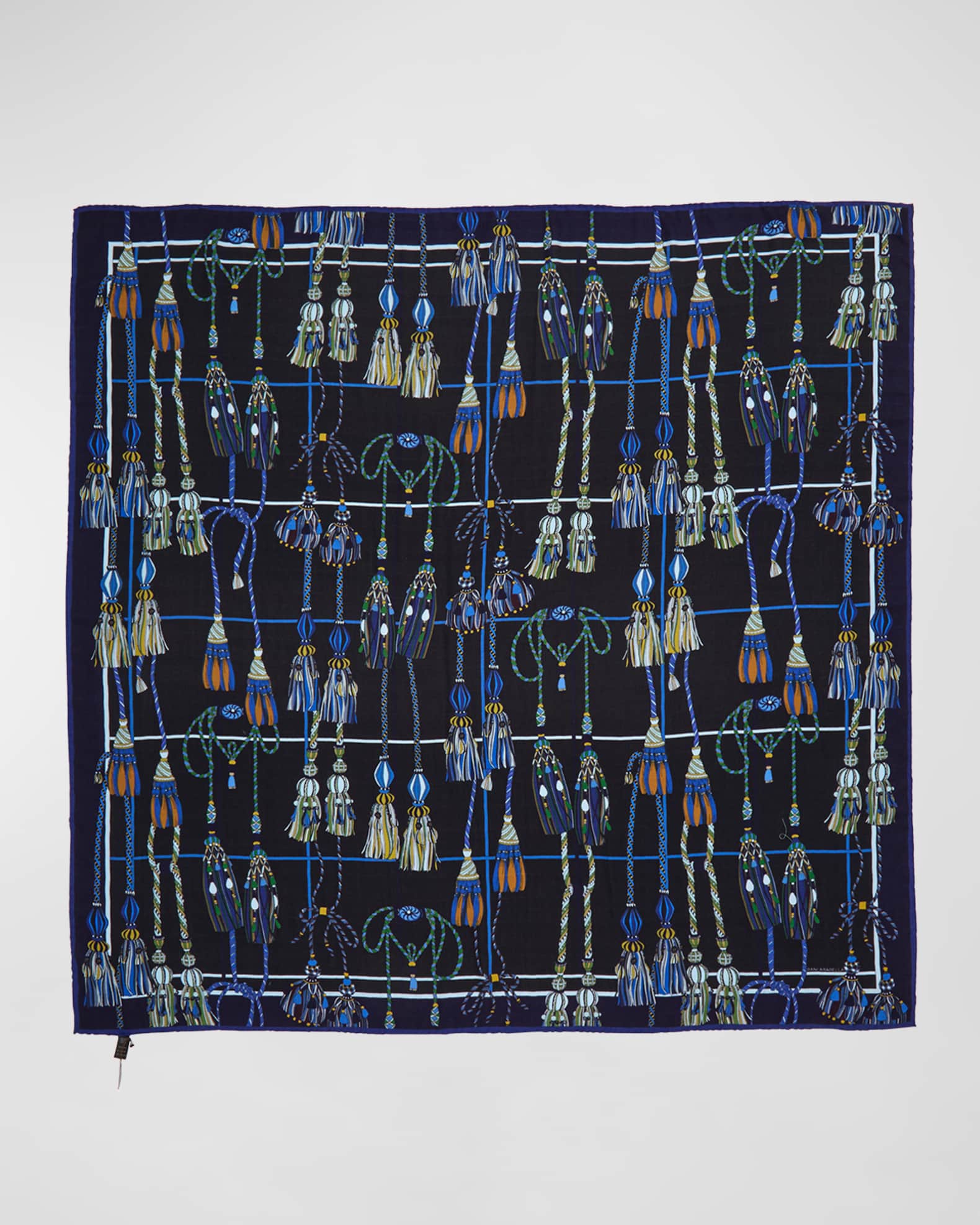 Remini Navy Cashmere-Blend Scarf  0