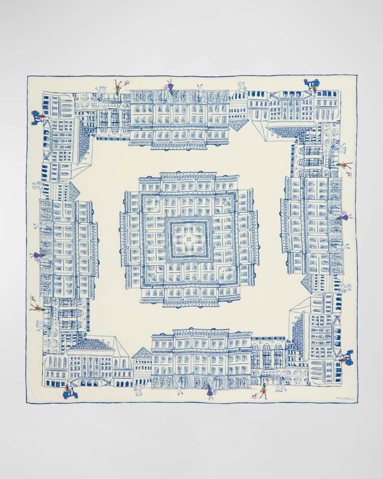 Balmain monogram-pattern wool-blend scarf - Blue