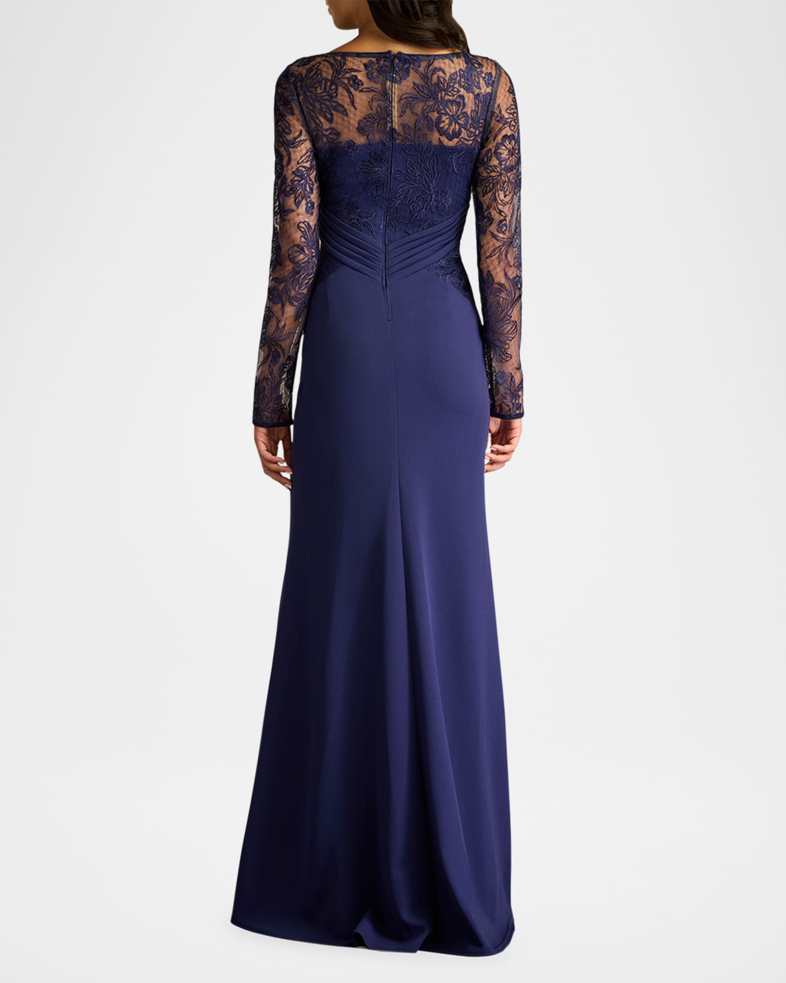 【TADASHI SHOJI】 Embroidered and Pleated Chiffon Gown Tadashi Shoji Yates Pleated Chiffon & Lace Gown | Bloomingdale's