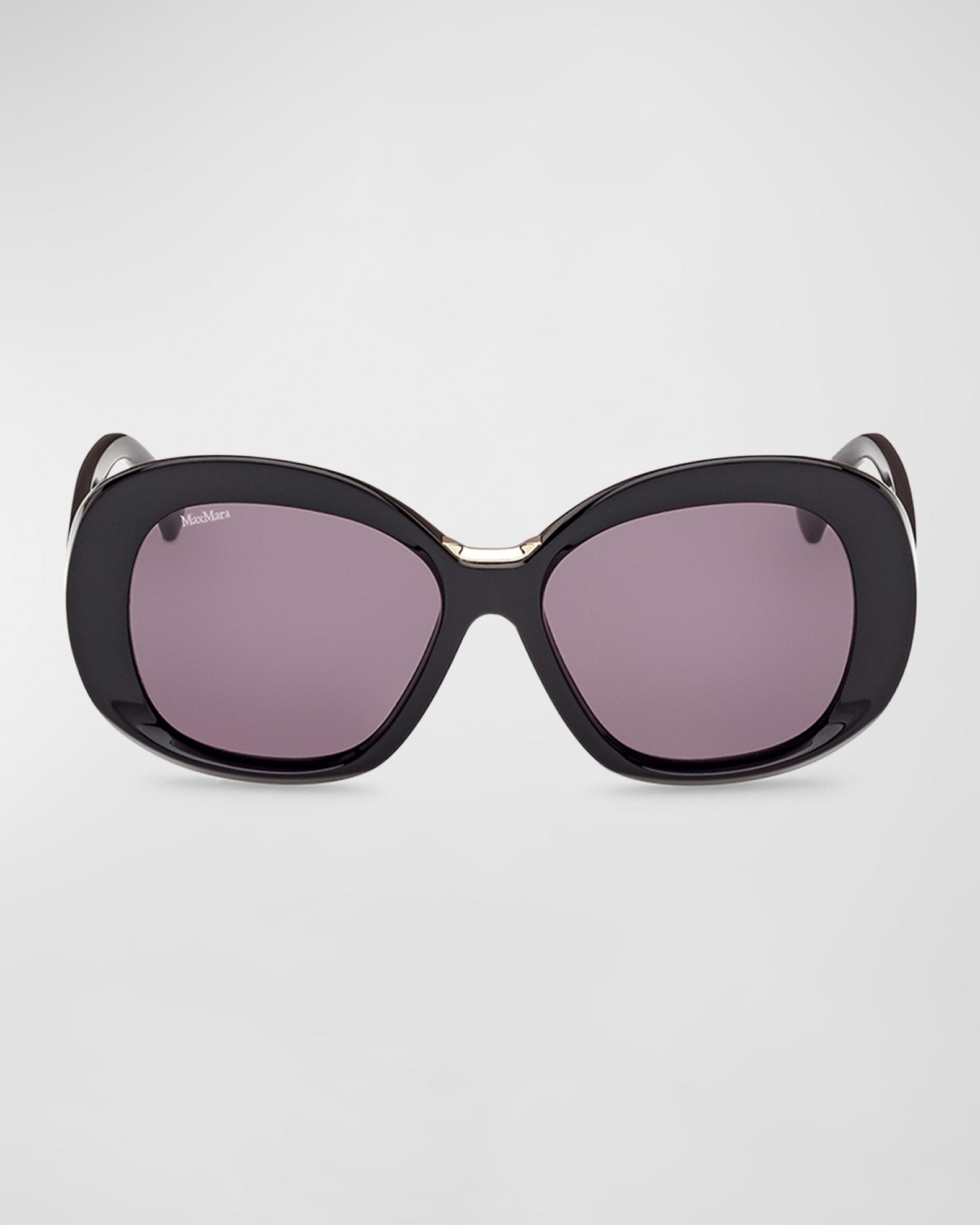 Max Mara Edna Acetate Round Sunglasses | Neiman Marcus