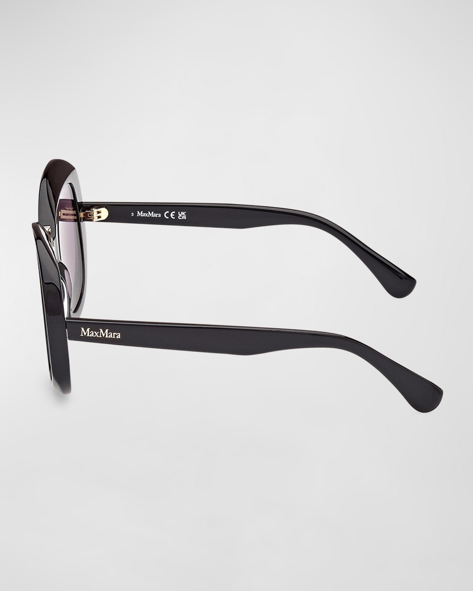 Max Mara Edna Acetate Round Sunglasses | Neiman Marcus display picture 1