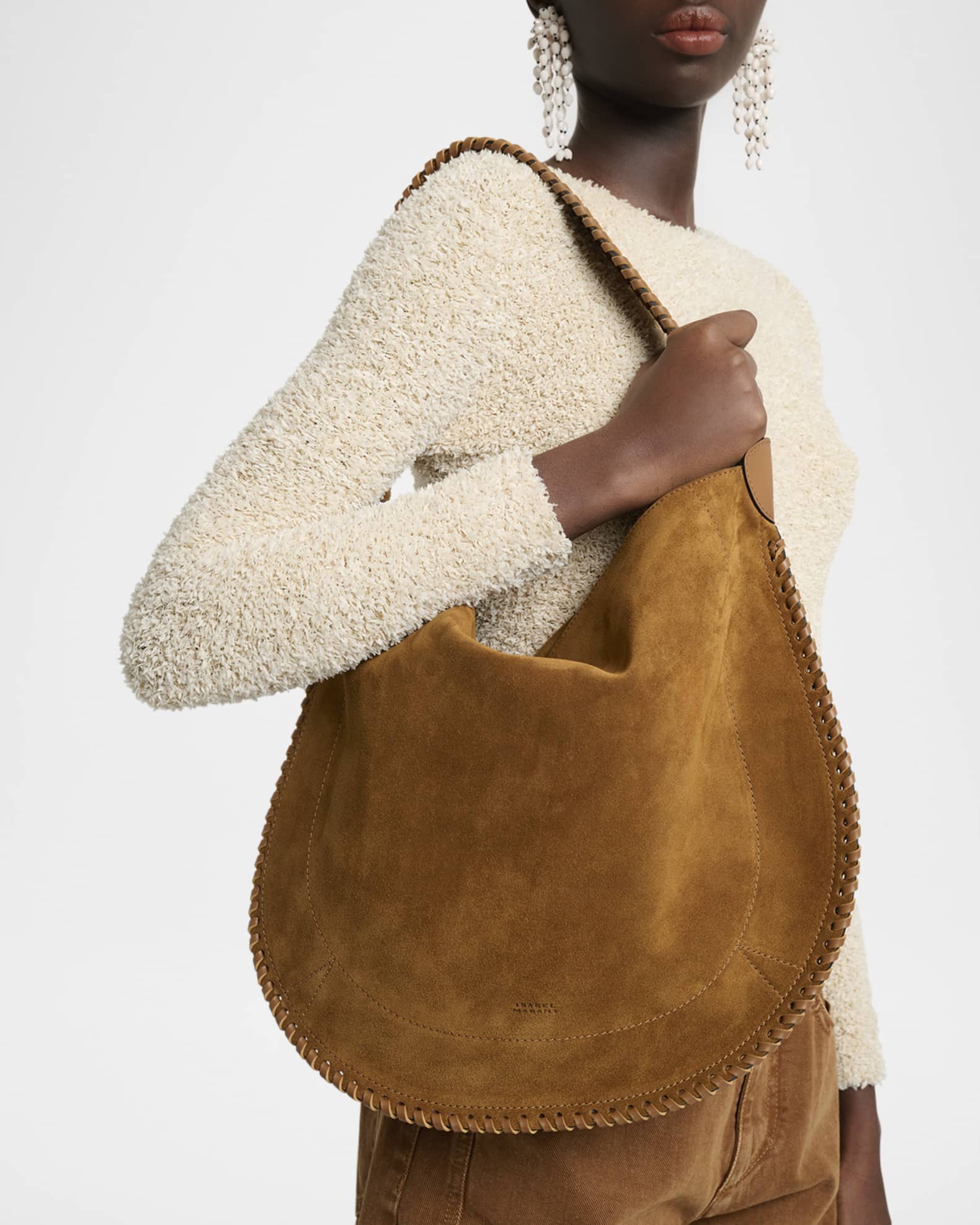Isabel Marant Oskan Soft Suede Hobo Bag | Neiman Marcus