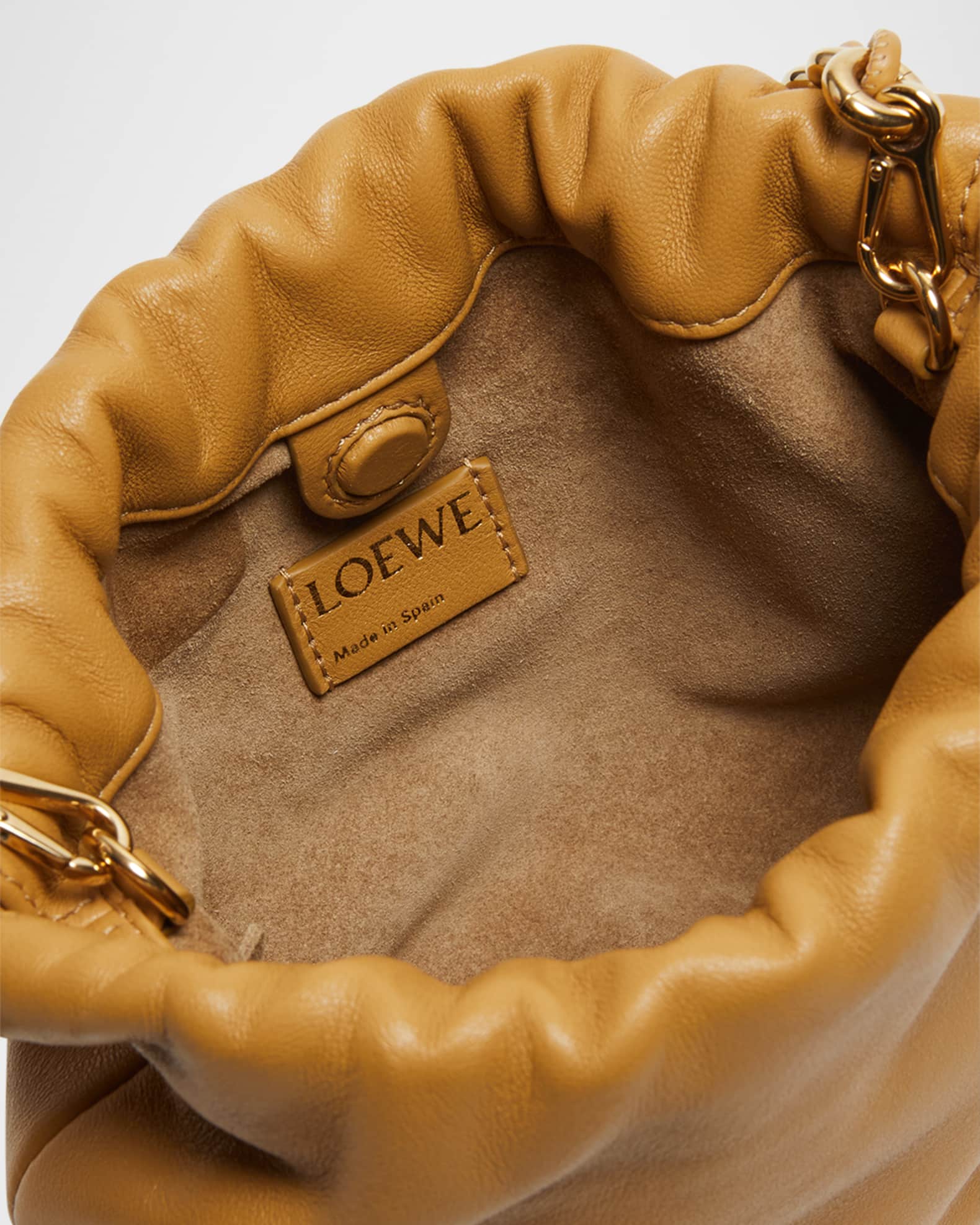 【関税&送料込】Loewe Mustard Nappa Leather Mini Flamenco Cl Mini Flamenco clutch in nappa calfskin Yellow - LOEWE