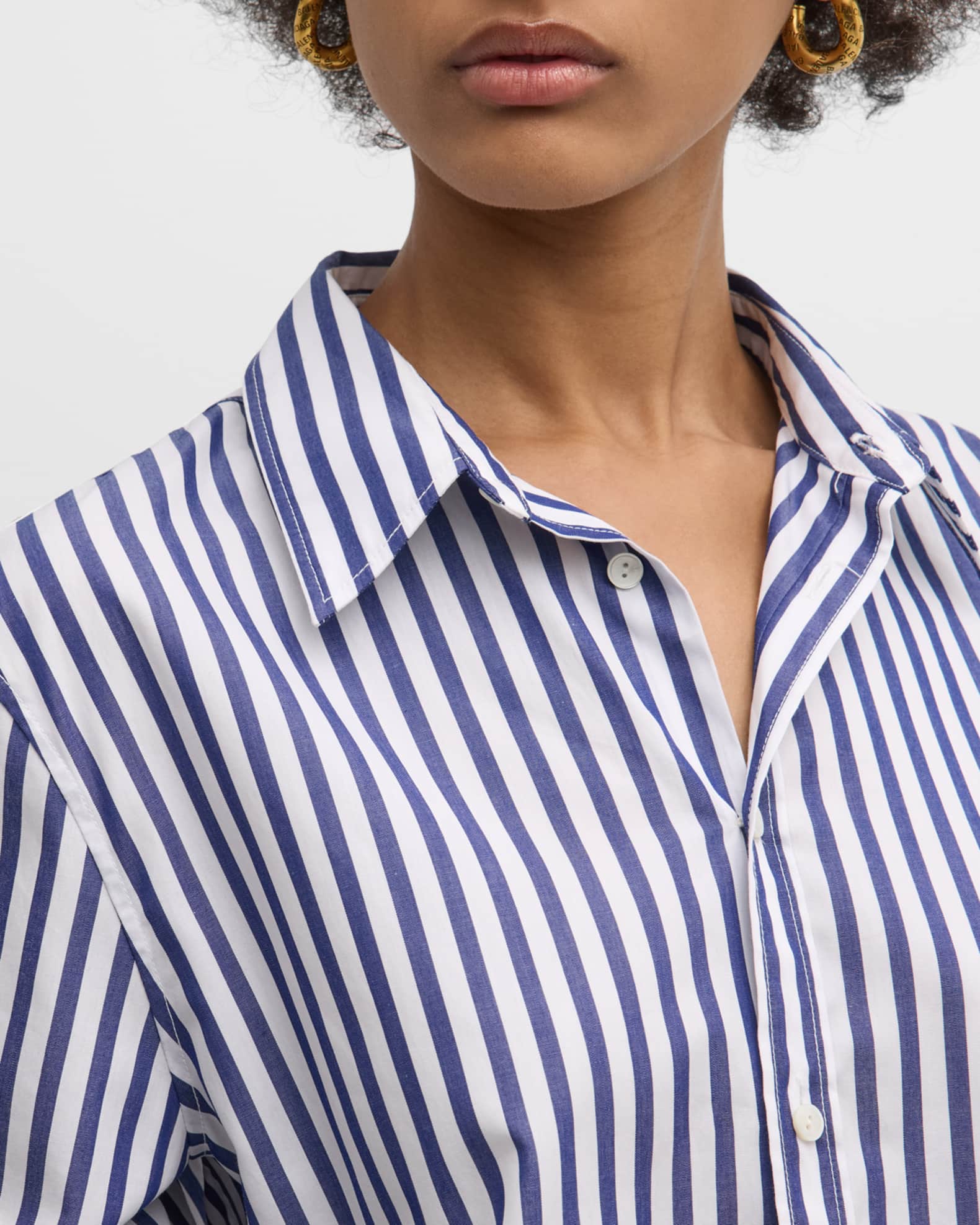 Nili Lotan Raphael Striped Collared Shirt | Neiman Marcus