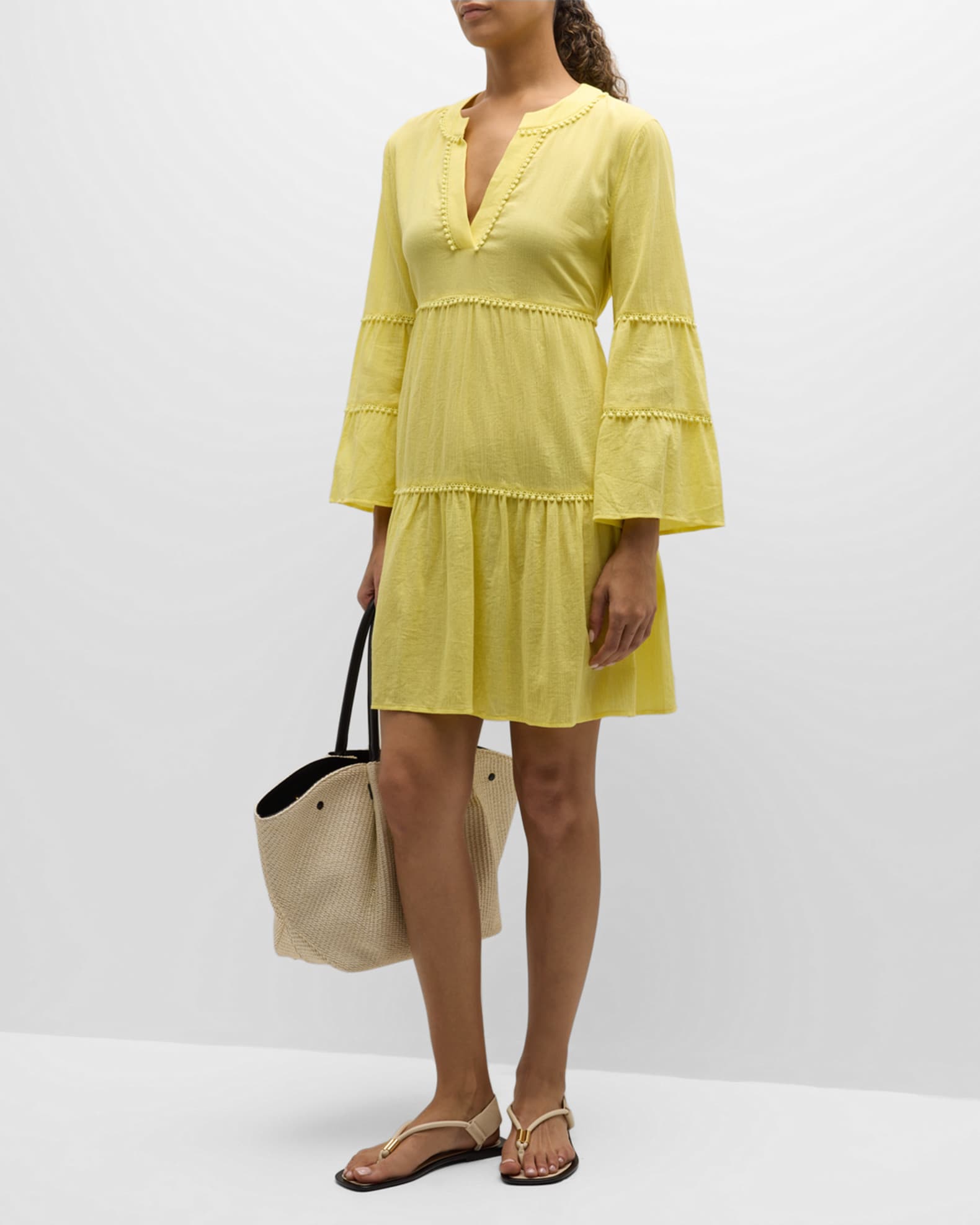 Heidi Klein Clifton Beaches VNeck FlaredSleeve Tunic Neiman Marcus