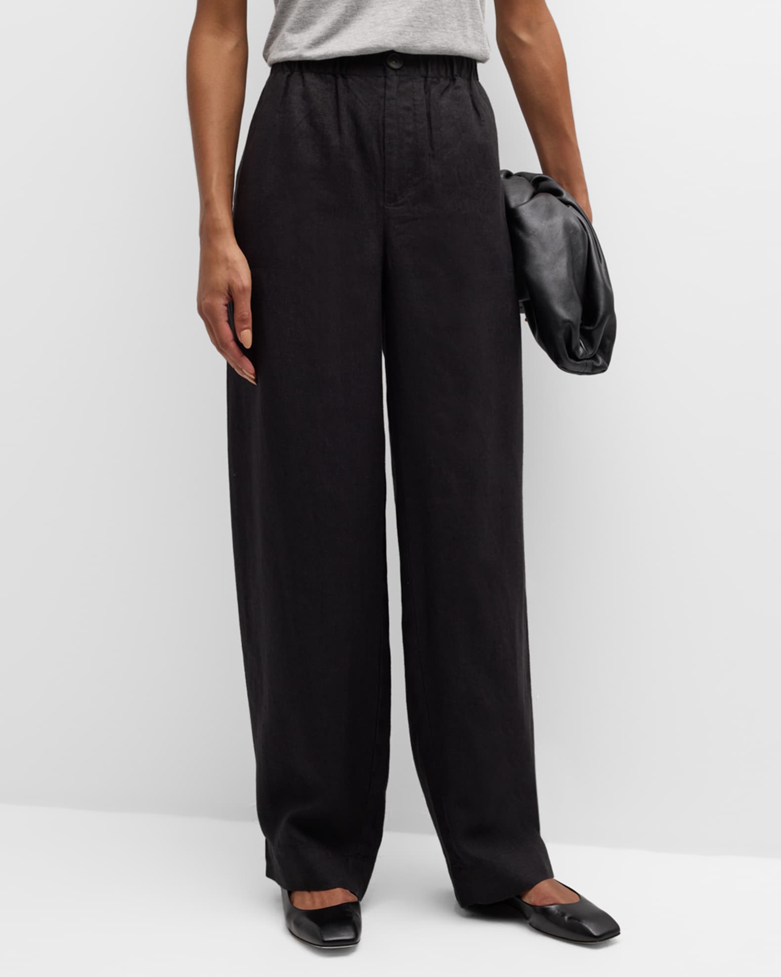 WIDE-LEG UTILITY PANTS WITH OVERSIZED UTILITY POCKETS AND GRAY STRIPE DESIGN