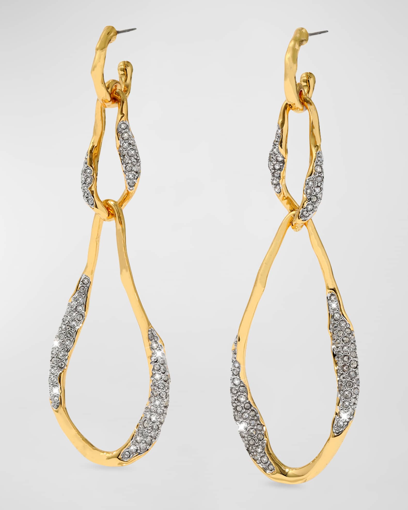 Alexis Bittar Solanales Crystal Linear Link Earrings