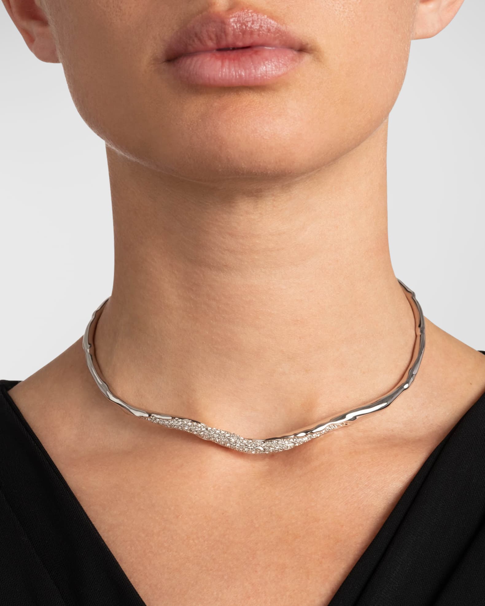 Alexis Bittar Solanales Crystal Skinny Collar Neiman Marcus