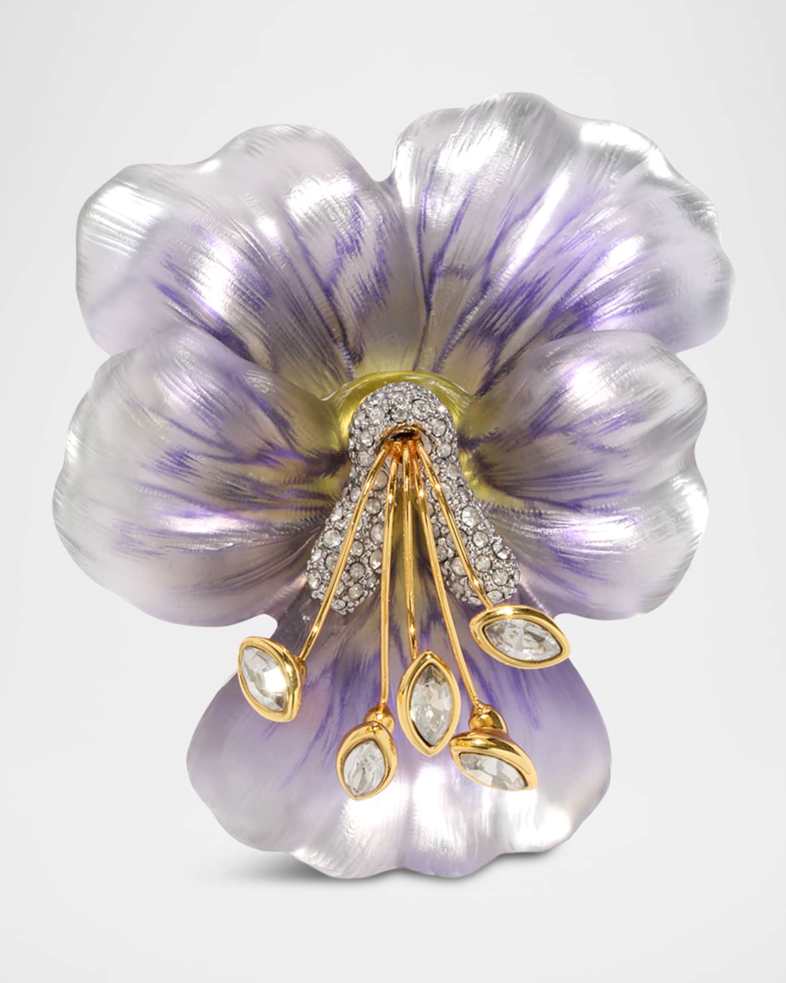 Pansy Lucite Crystal Pin 0