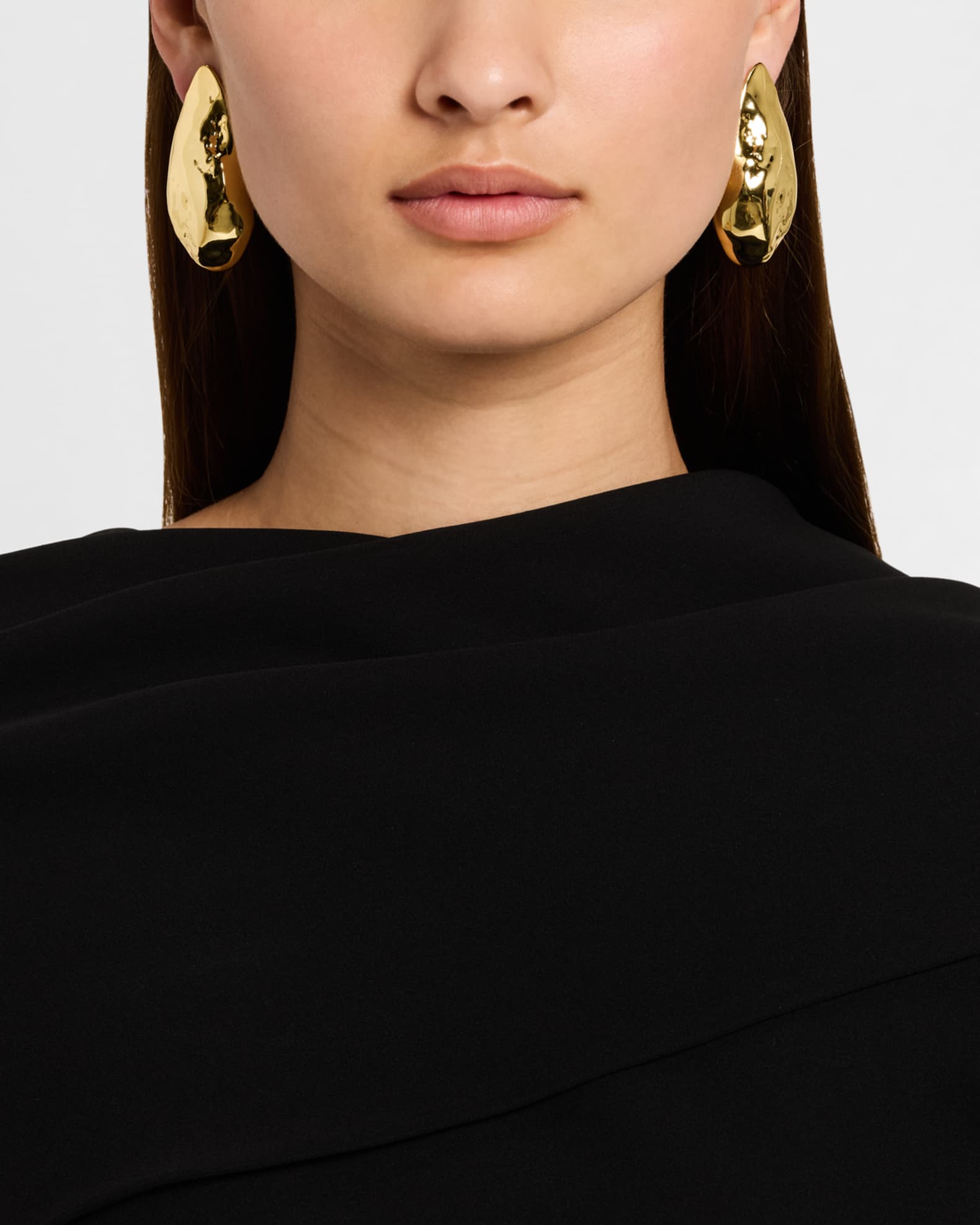Molten Puffy Teardrop Post Earrings 1