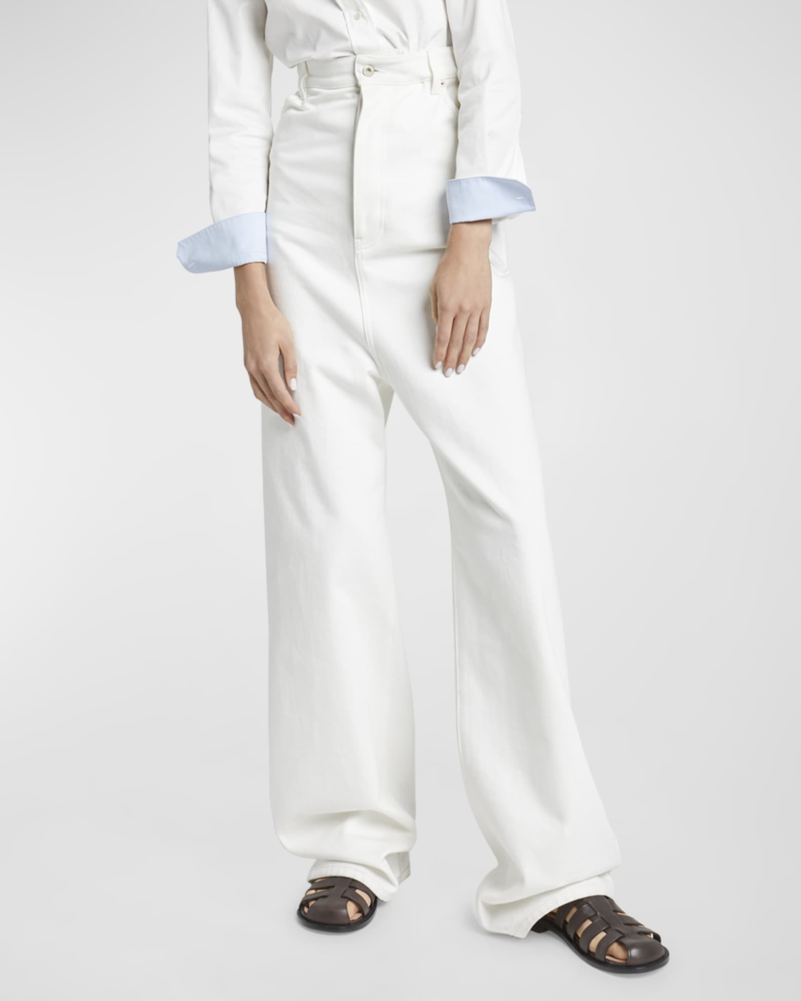 Loewe High-Rise Drop-Crotch Relaxed Straight-Leg Jeans | Neiman Marcus