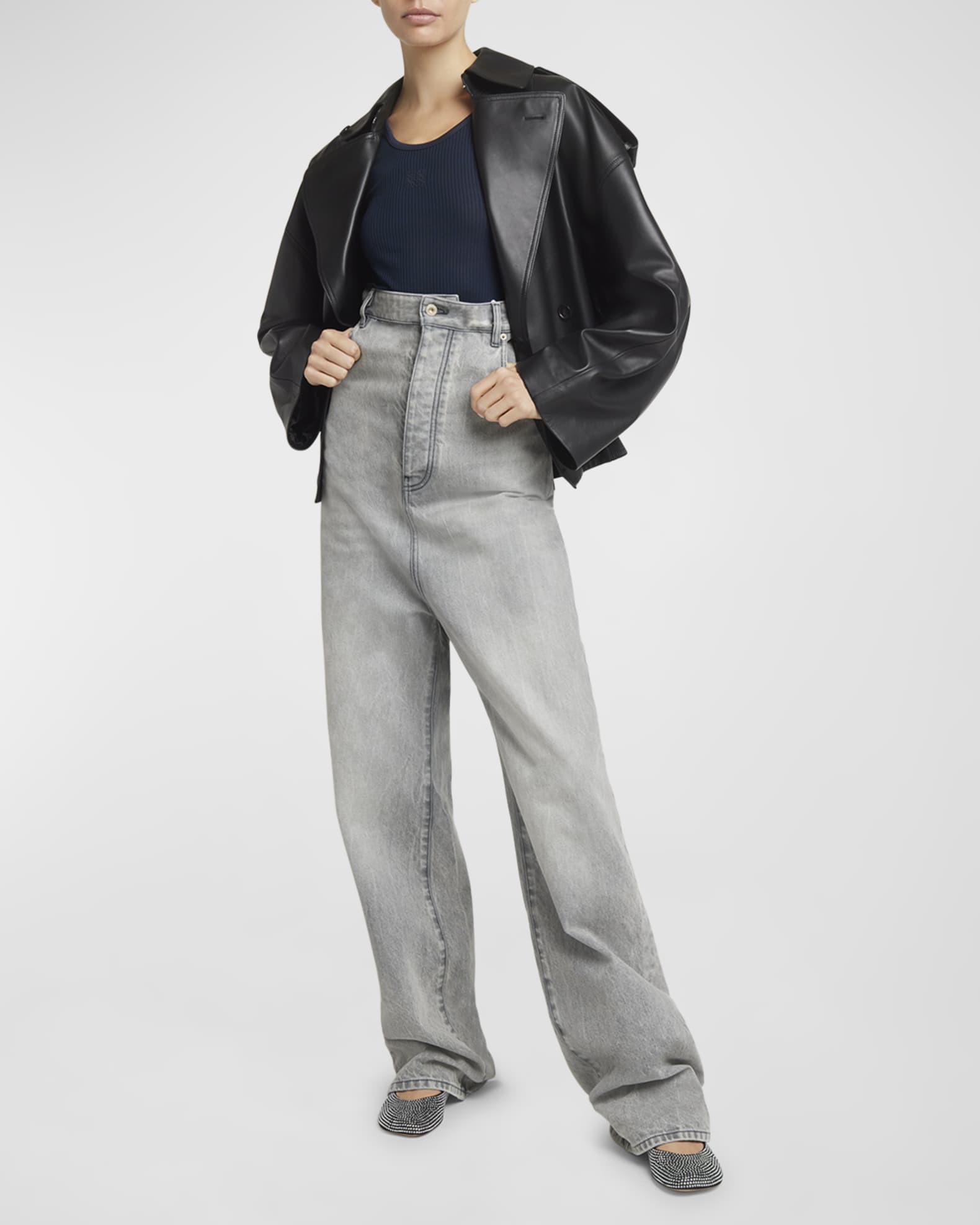 Loewe High-Rise Drop-Crotch Relaxed Straight-Leg Jeans | Neiman Marcus