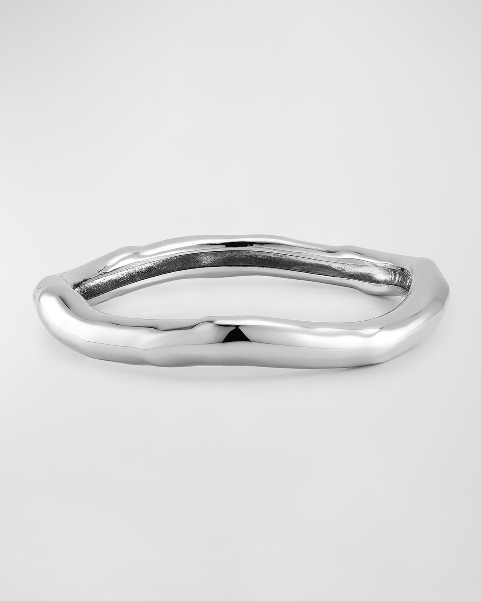 Molten Silver Bangle Bracelet, Size Large 0