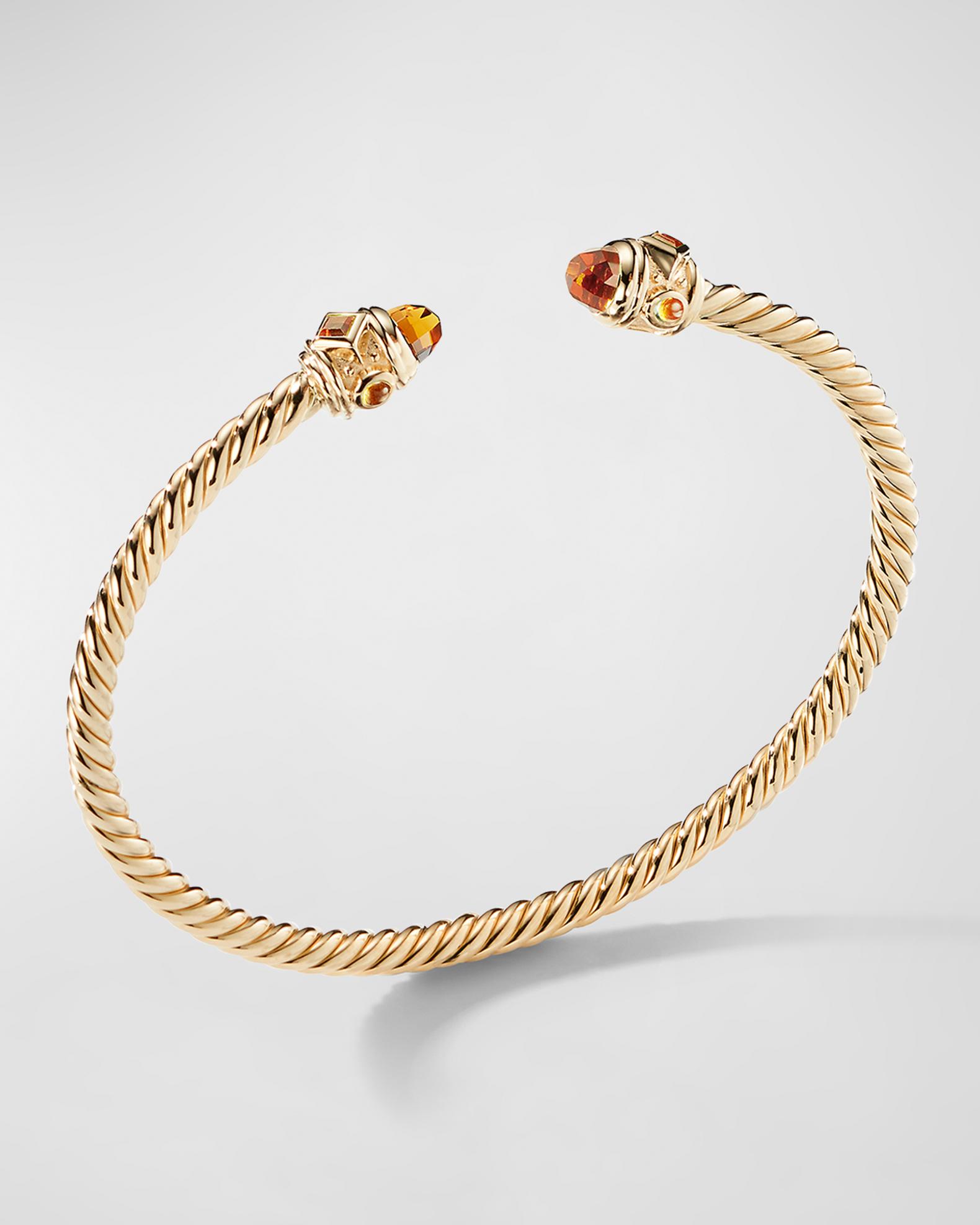 David Yurman 3.5mm Renaissance CableSpira Bracelet in 18K Gold | Neiman ...