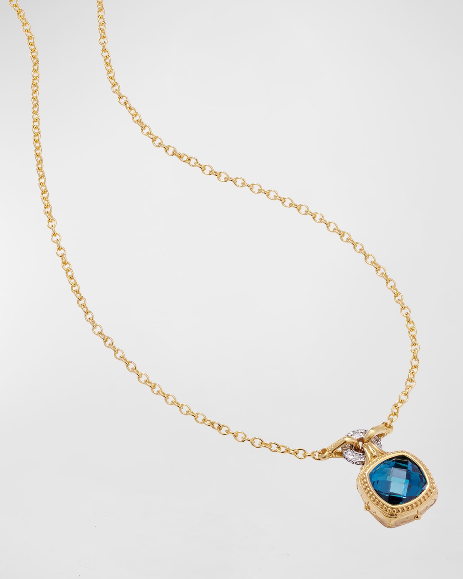 London Blue Topaz and White Diamond Necklace 1