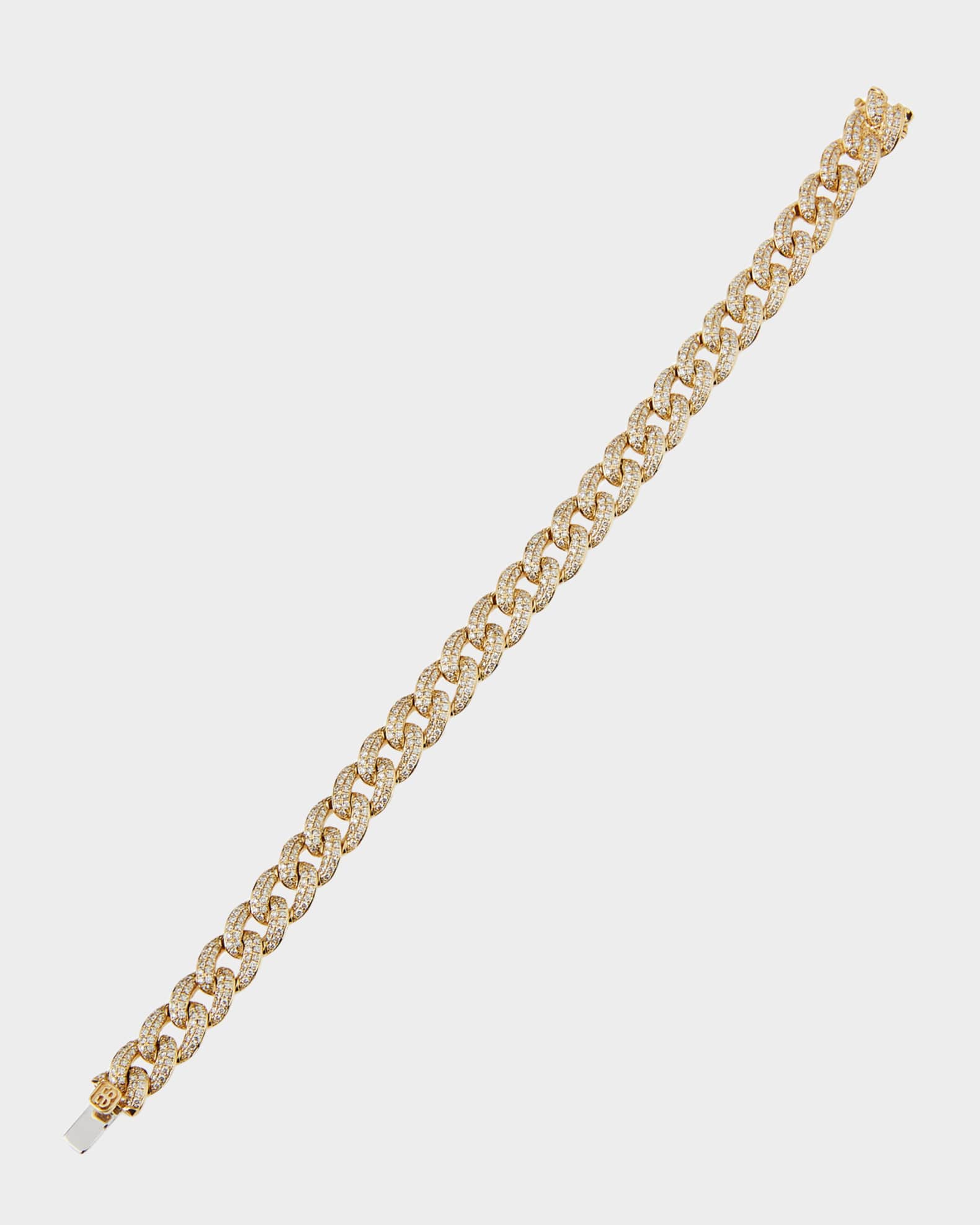 14k Tri-Tone Diamond Pave Small Link Bracelet 0