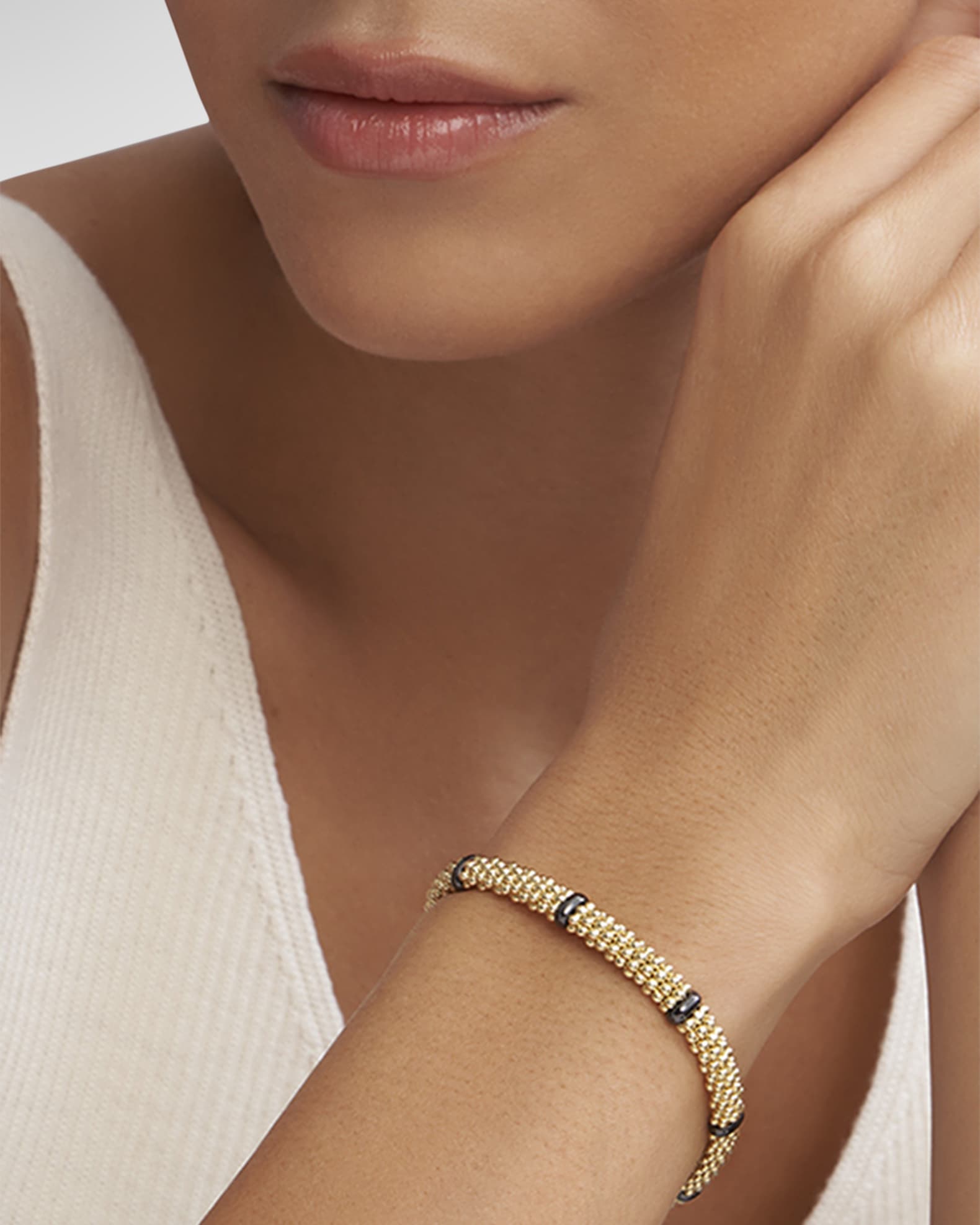 LAGOS 18K Gold Caviar Station Bracelet Neiman Marcus