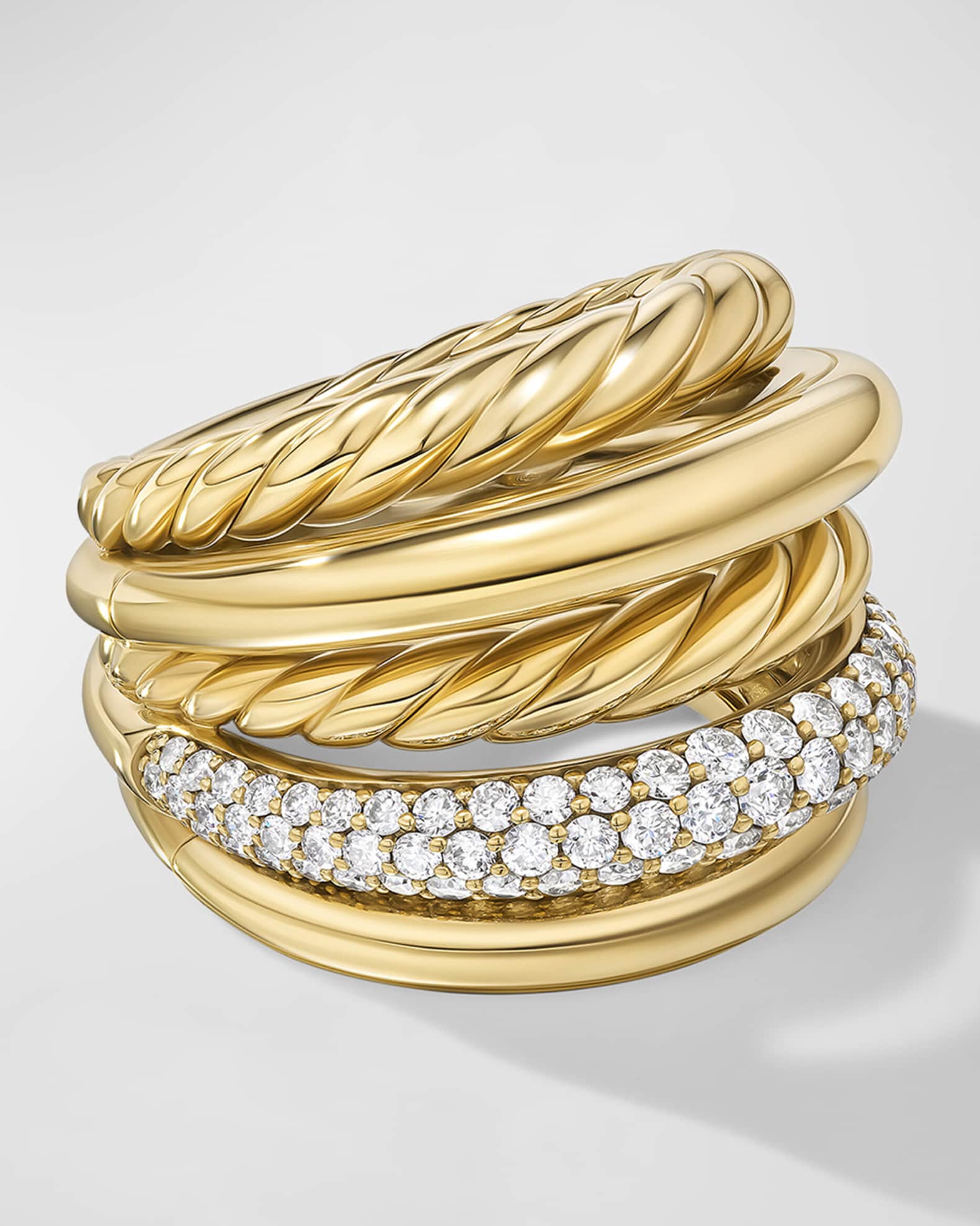 DY Mercer Ring with Diamonds in 18K Gold, 21mm 0