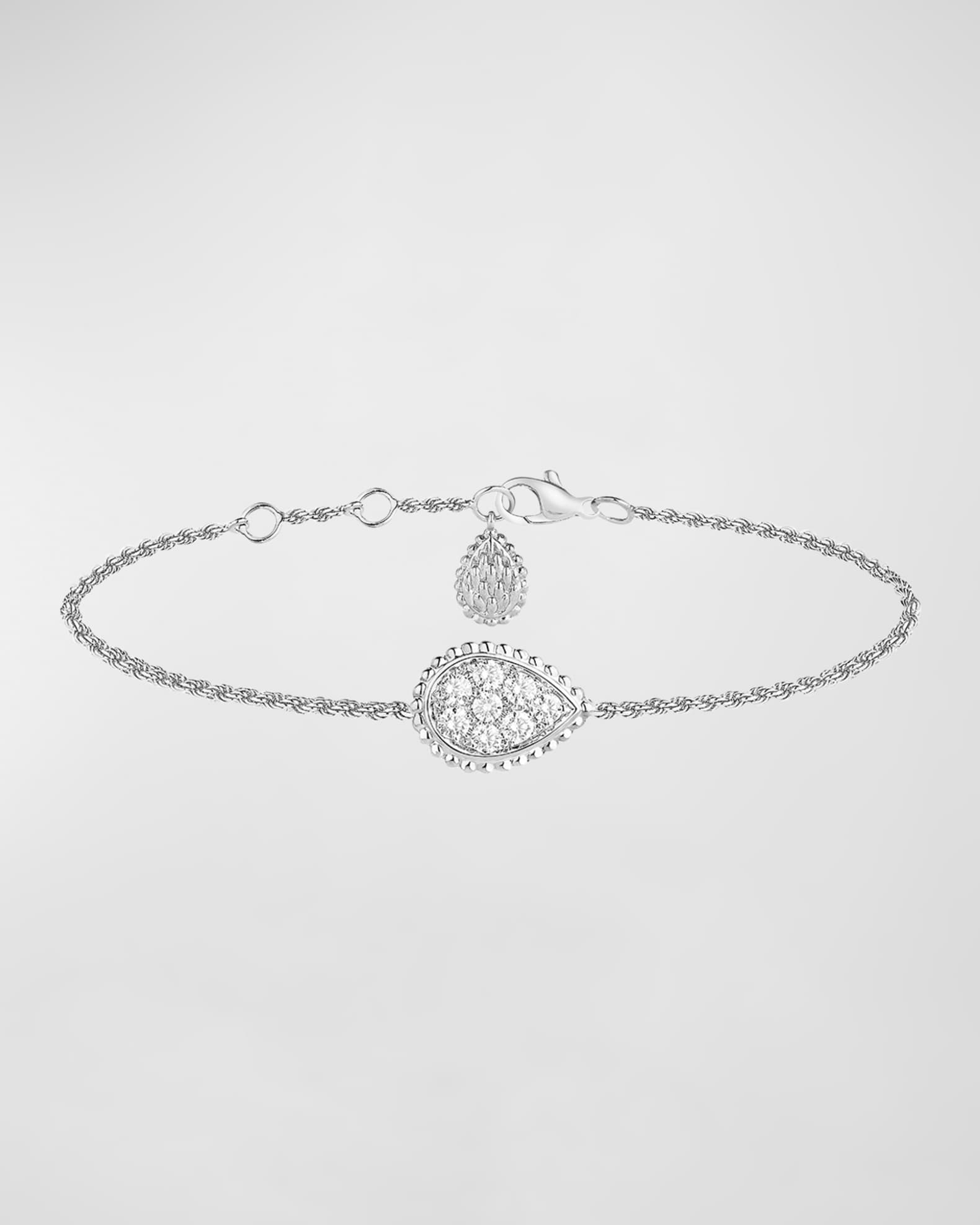 Quatre 18K White Gold Clou de Paris Bracelet 0