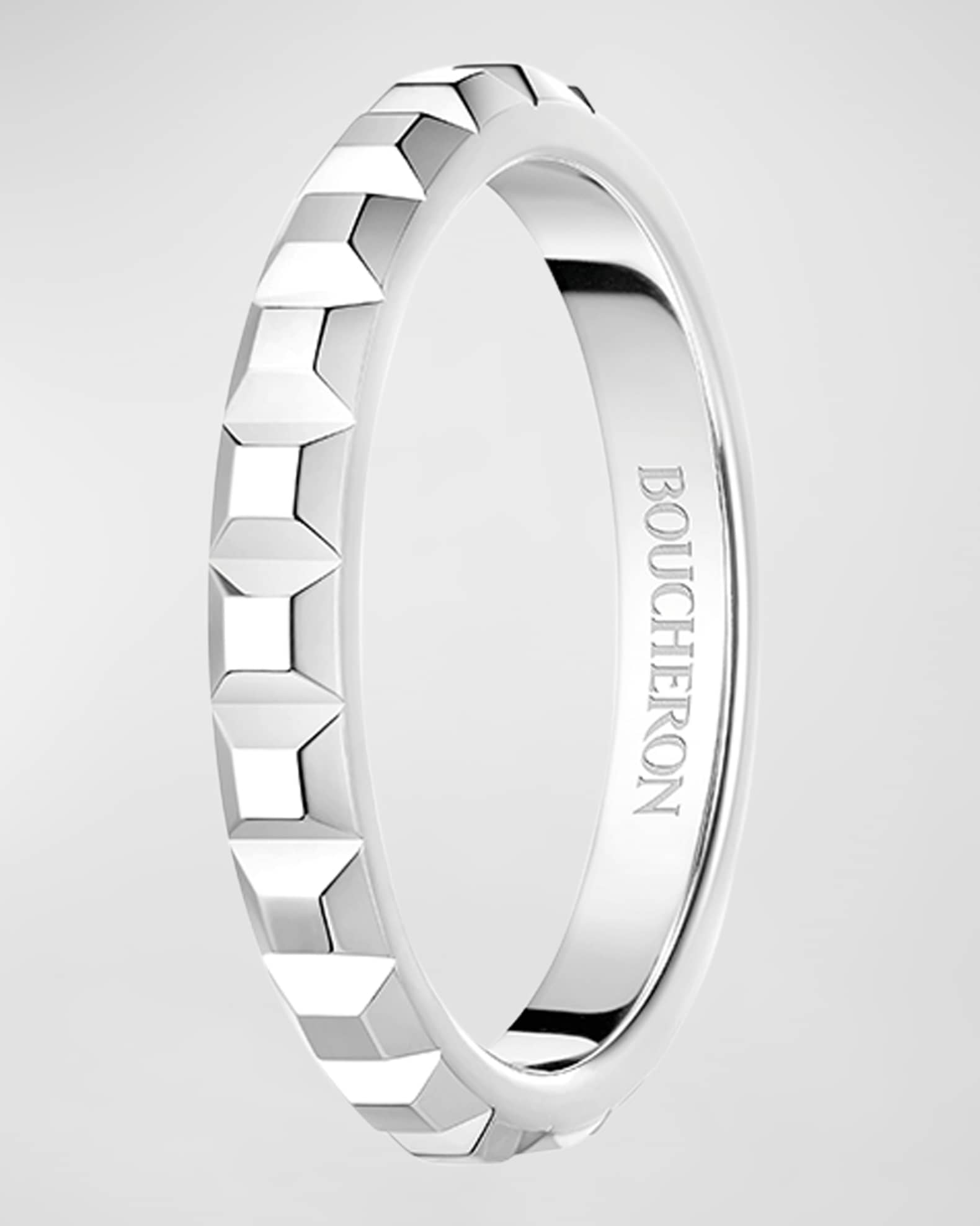 Boucheron Quatre Platinum Clou de Paris Band Ring | Neiman Marcus