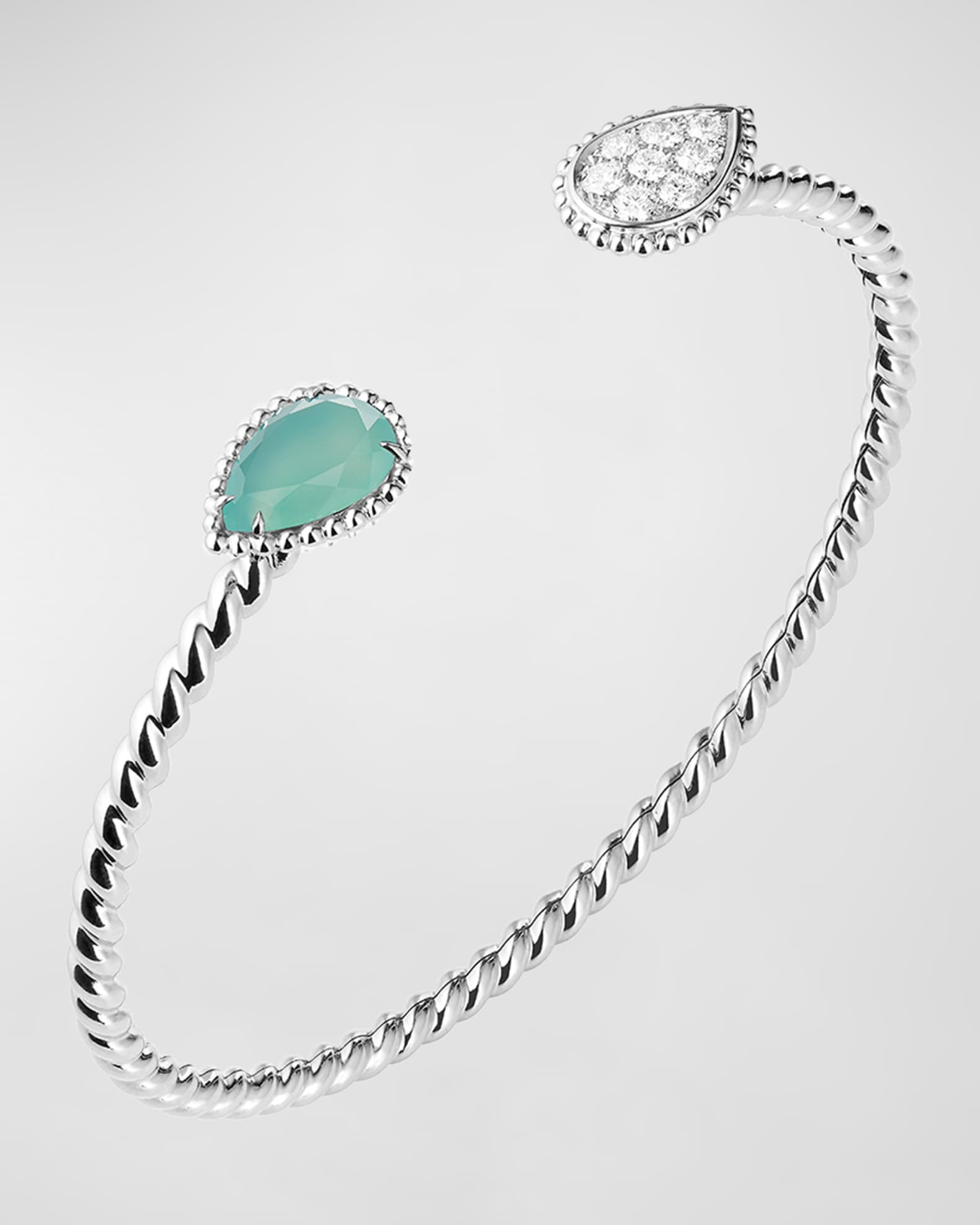 Boucheron Serpent Boheme 18K White Gold Aquaprase & Diamond