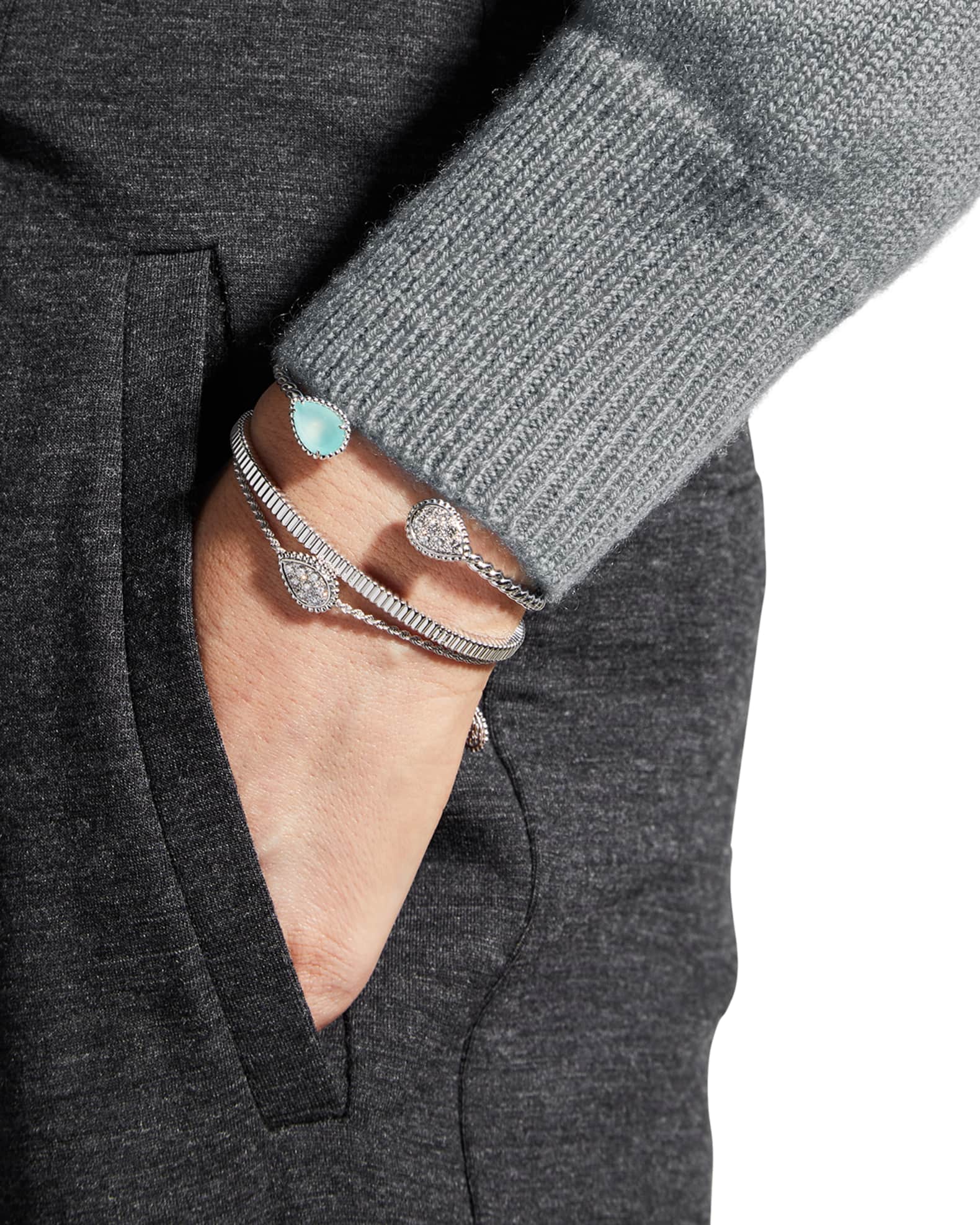 Boucheron Serpent Bohème White ブレスレット Boucheron Serpent Boheme 18K White Gold Aquaprase & Diamond