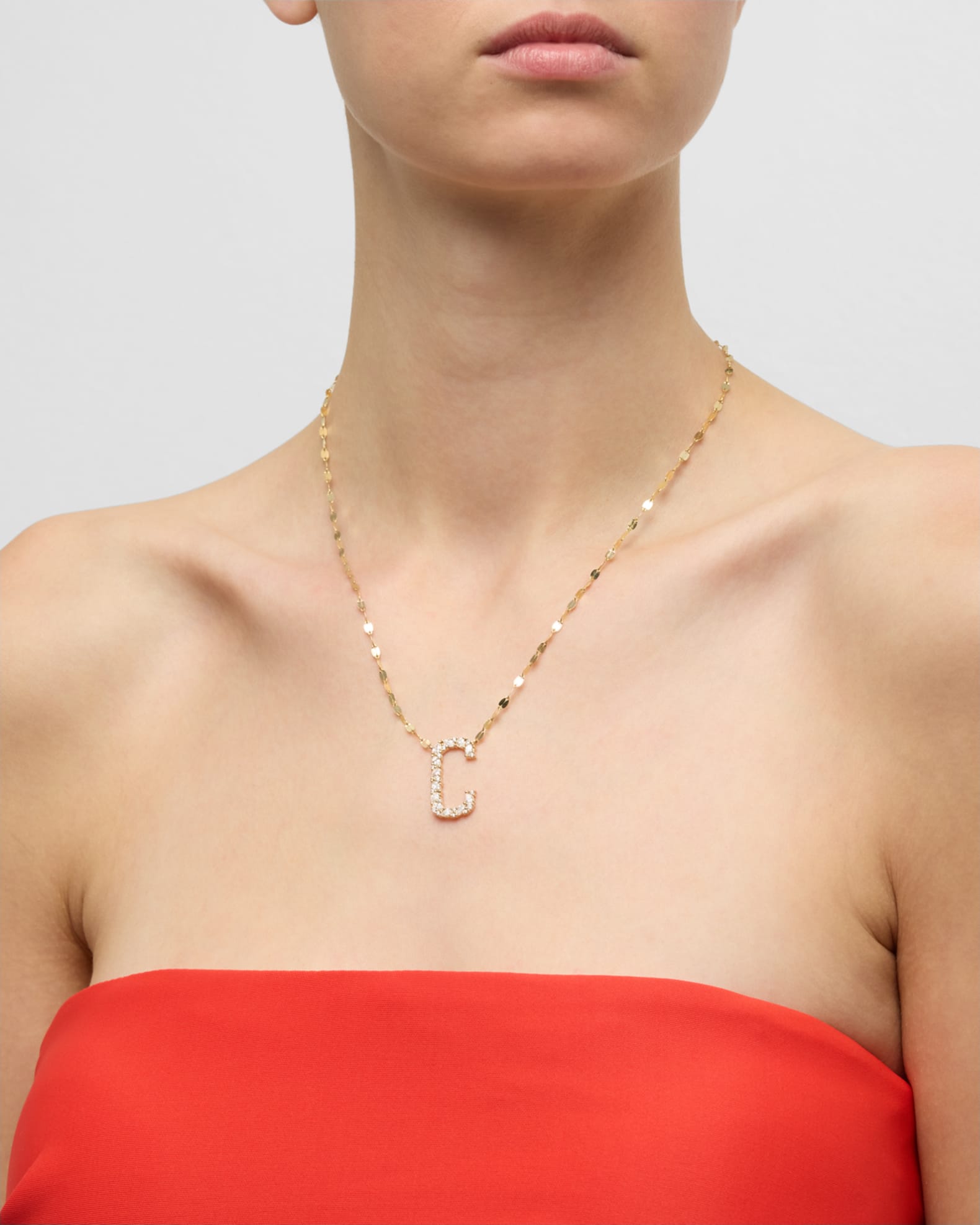 Initial Block Letter A Diamond Necklace 1
