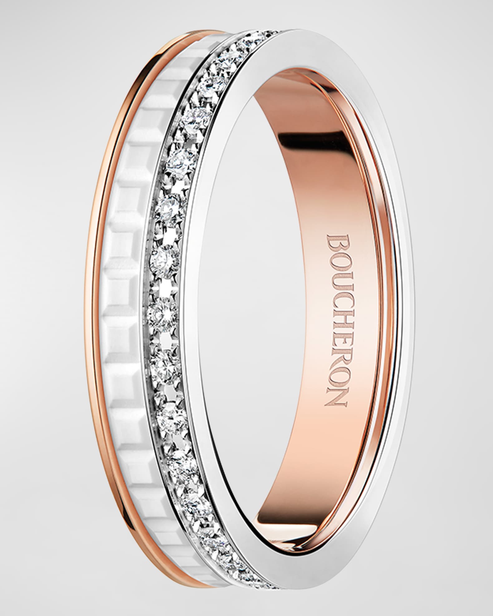 Boucheron Quatre 18K White & Pink Gold White Edition Ring | Neiman
