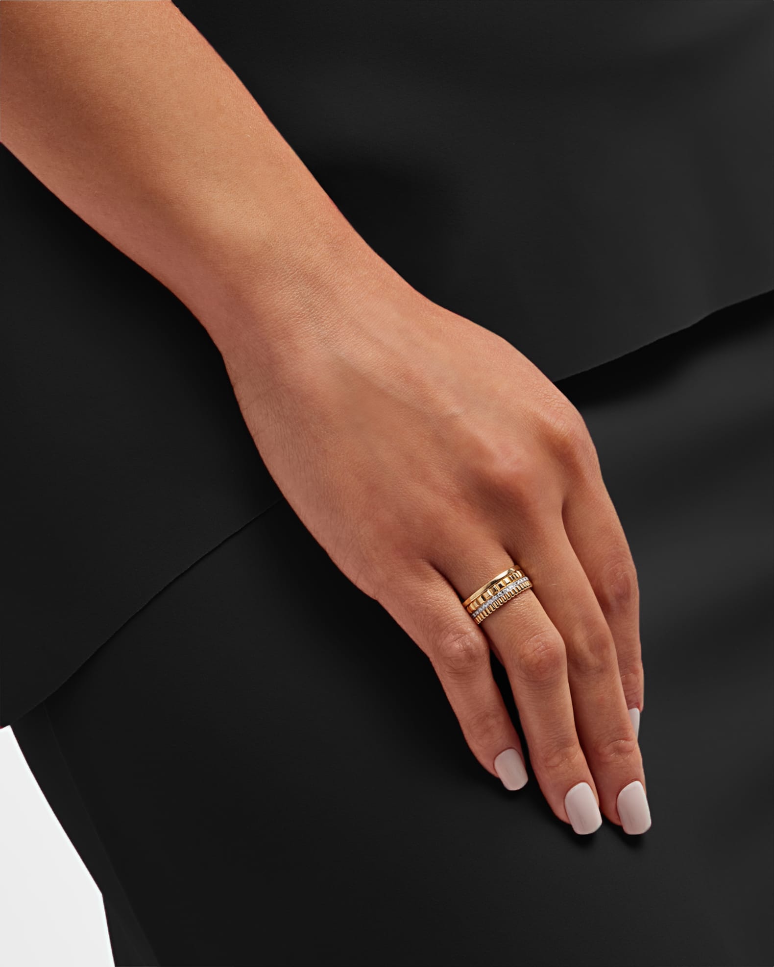 Quatre Radiant 18K Gold Band Diamond Ring 1