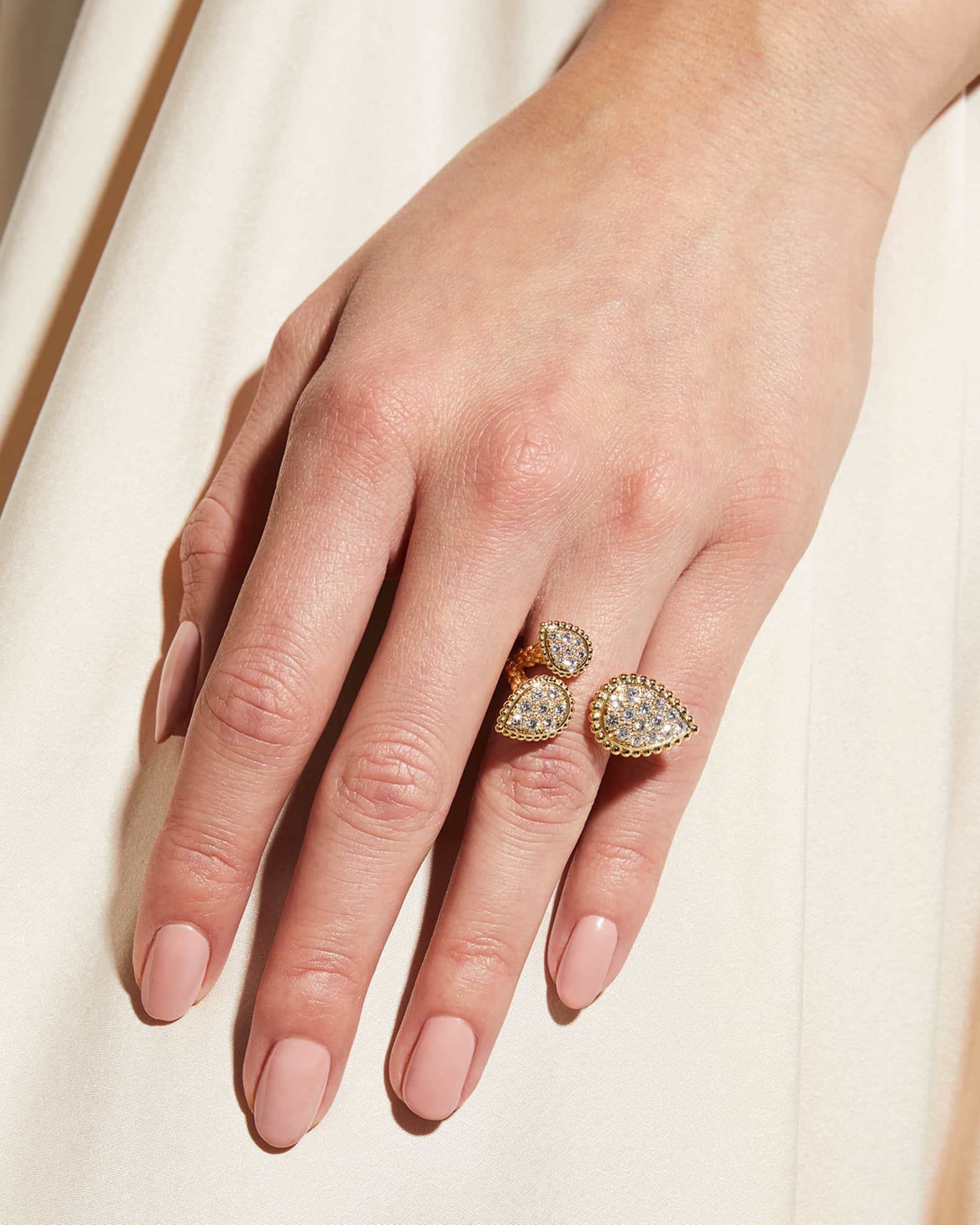Boucheron Serpent Boheme 18k Yellow Gold 3 Motif Diamond Ring Neiman Marcus