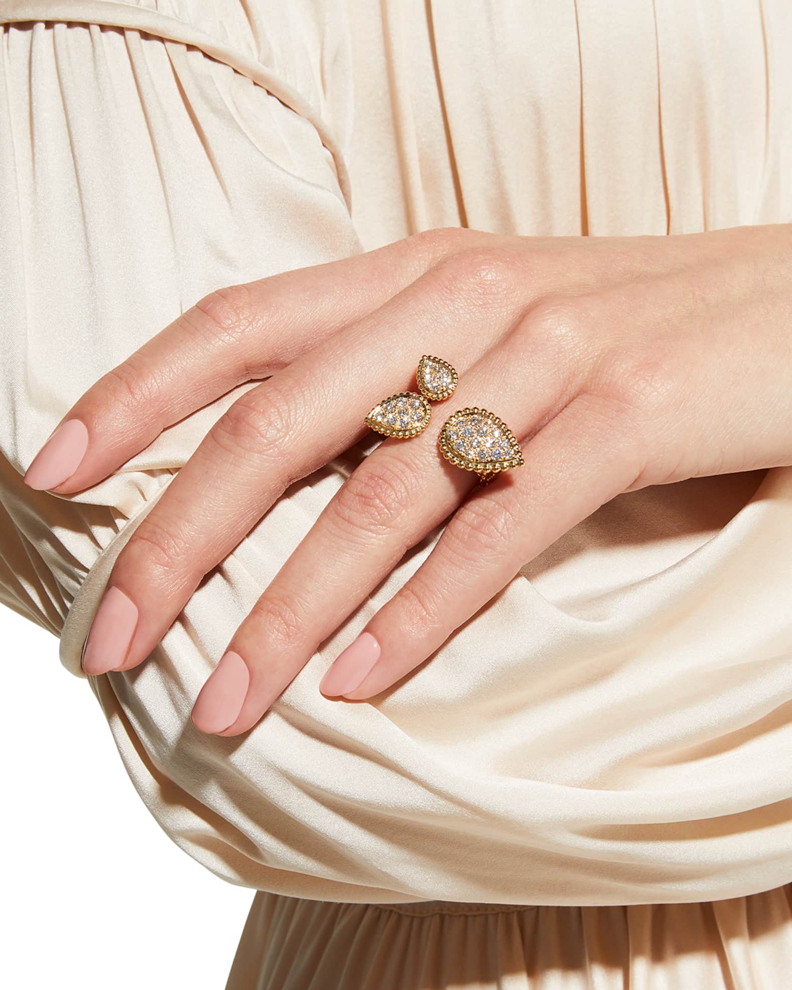 Boucheron Serpent Bohème 18k Yellow Gold 3-Motif Diamond Ring