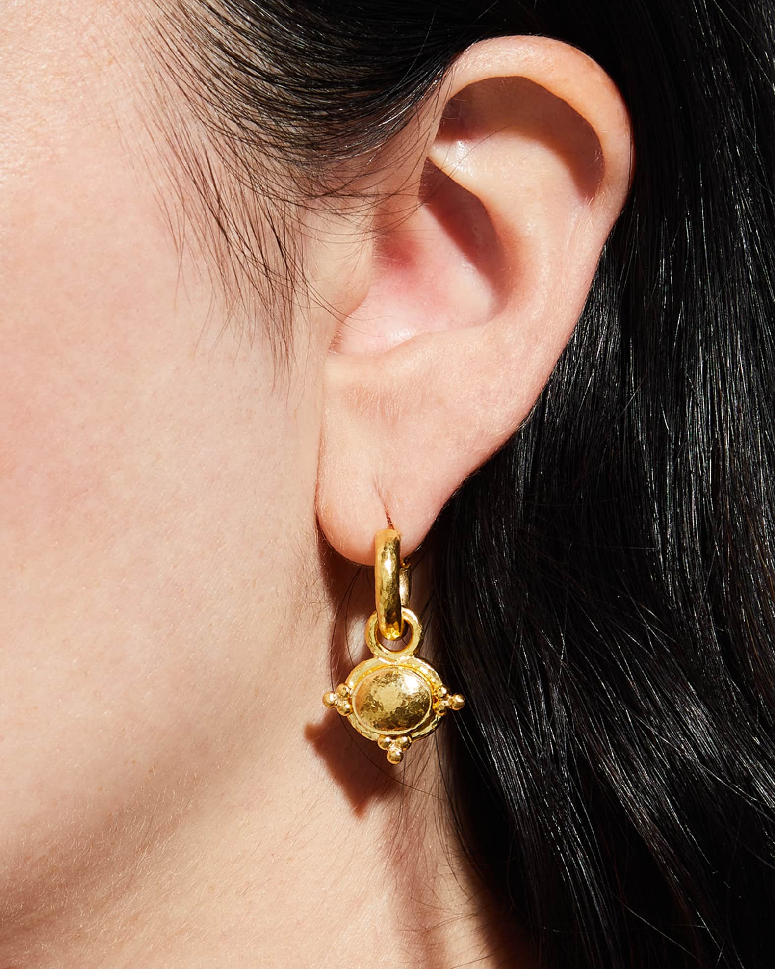 Horizontal 19K Dome Earring Pendants 1