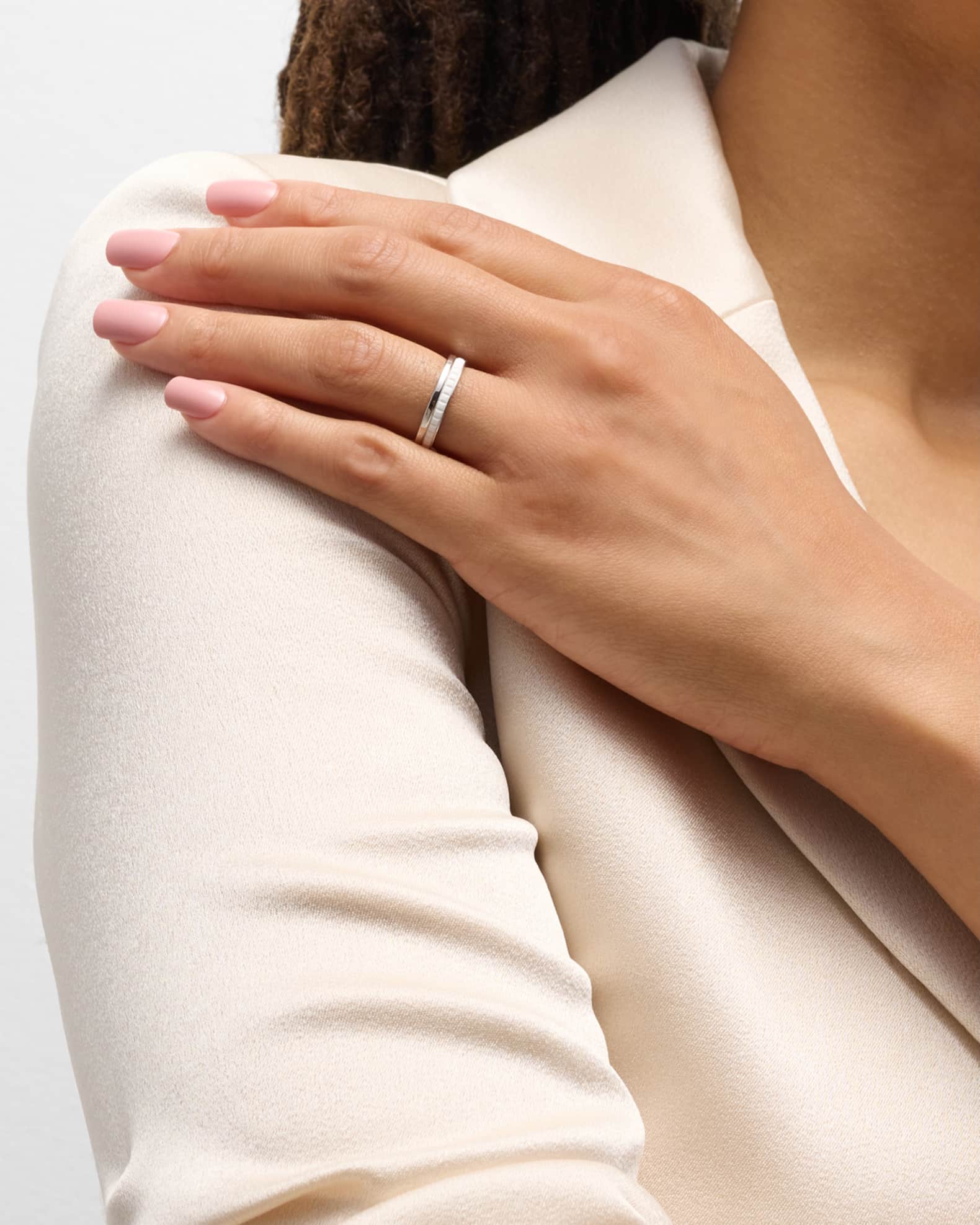 Quatre 18K White Gold Double White Edition Band Ring 1