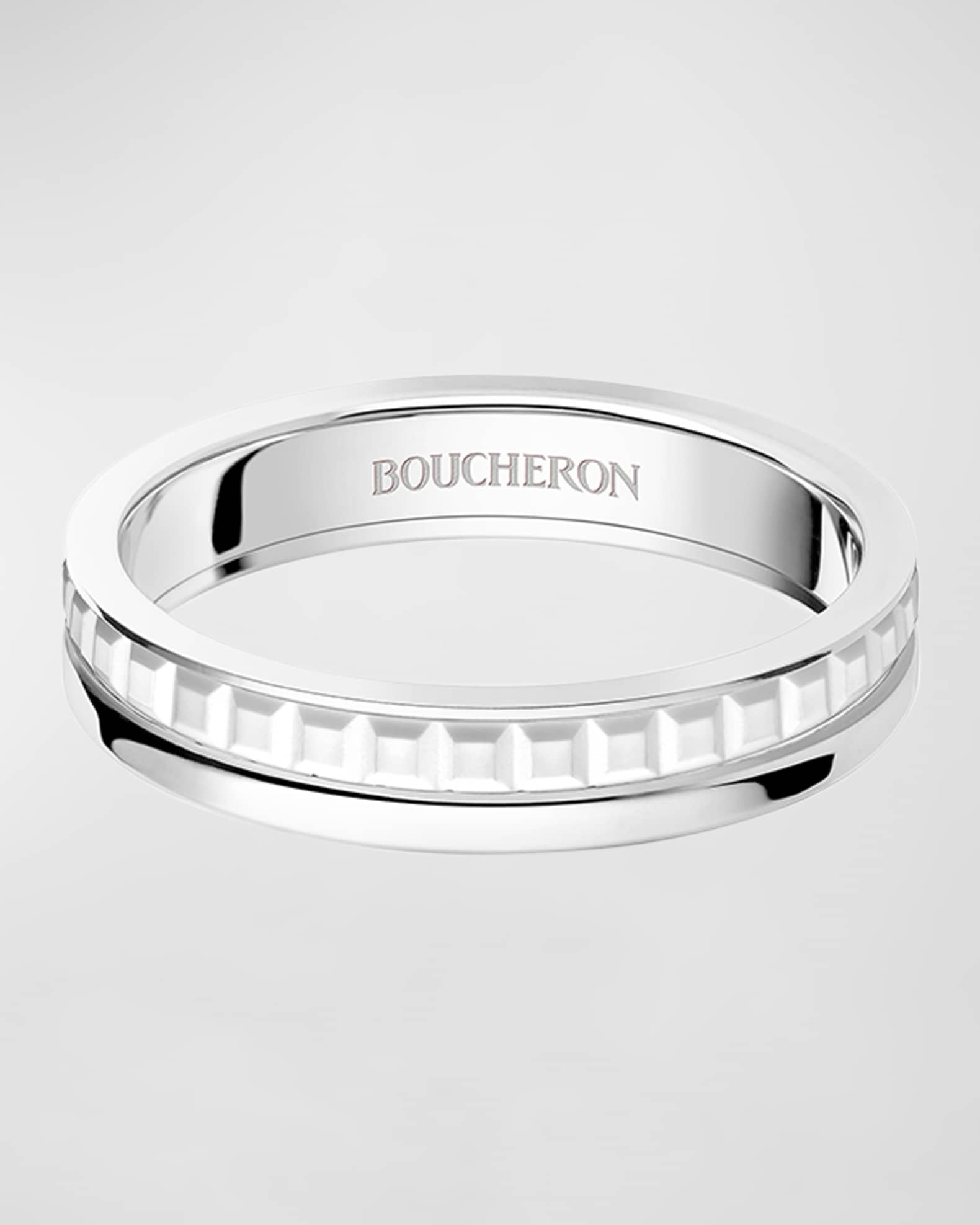 Quatre 18K White Gold Double White Edition Band Ring 0