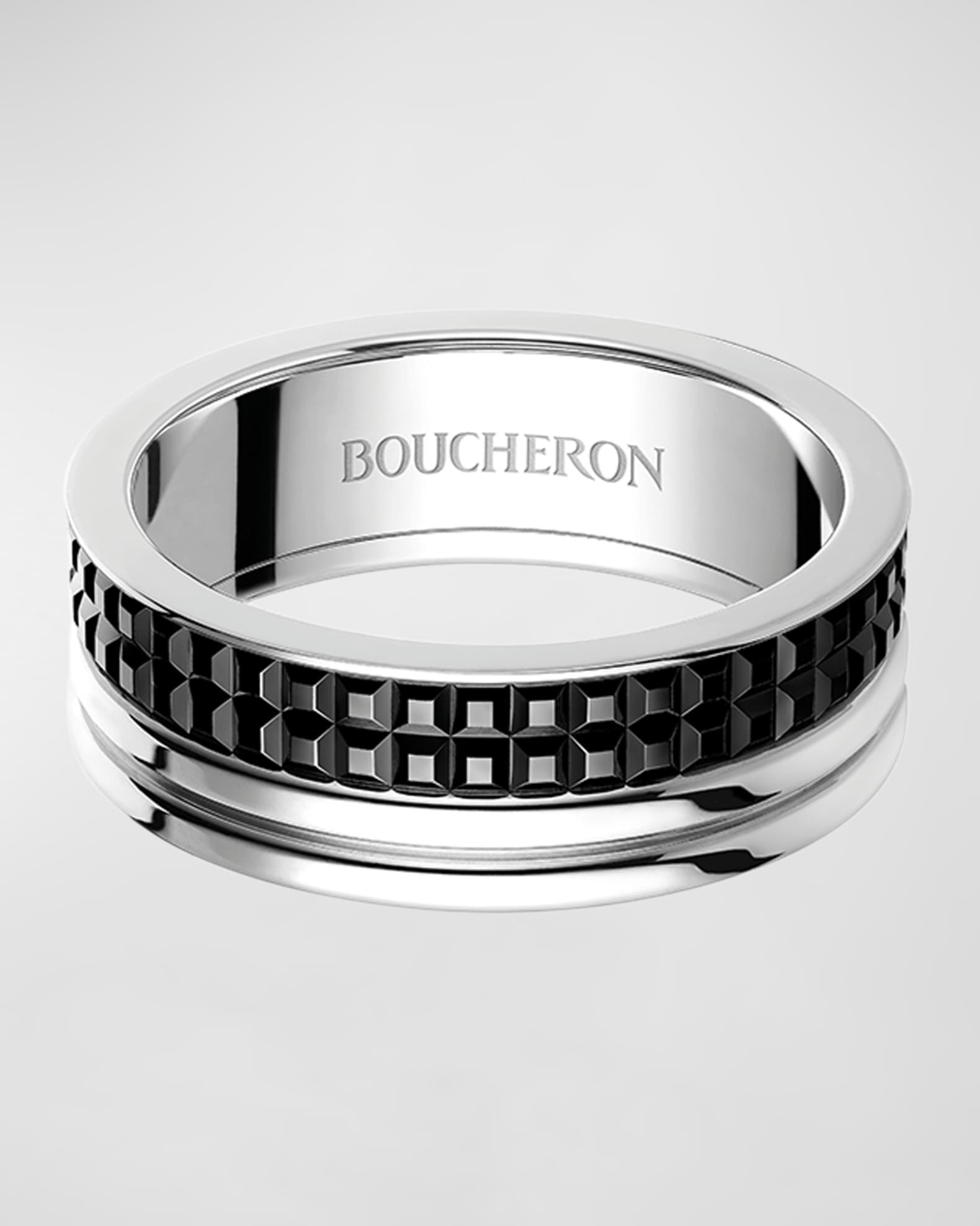 Quatre 18K White Gold Black Edition Large Ring 0