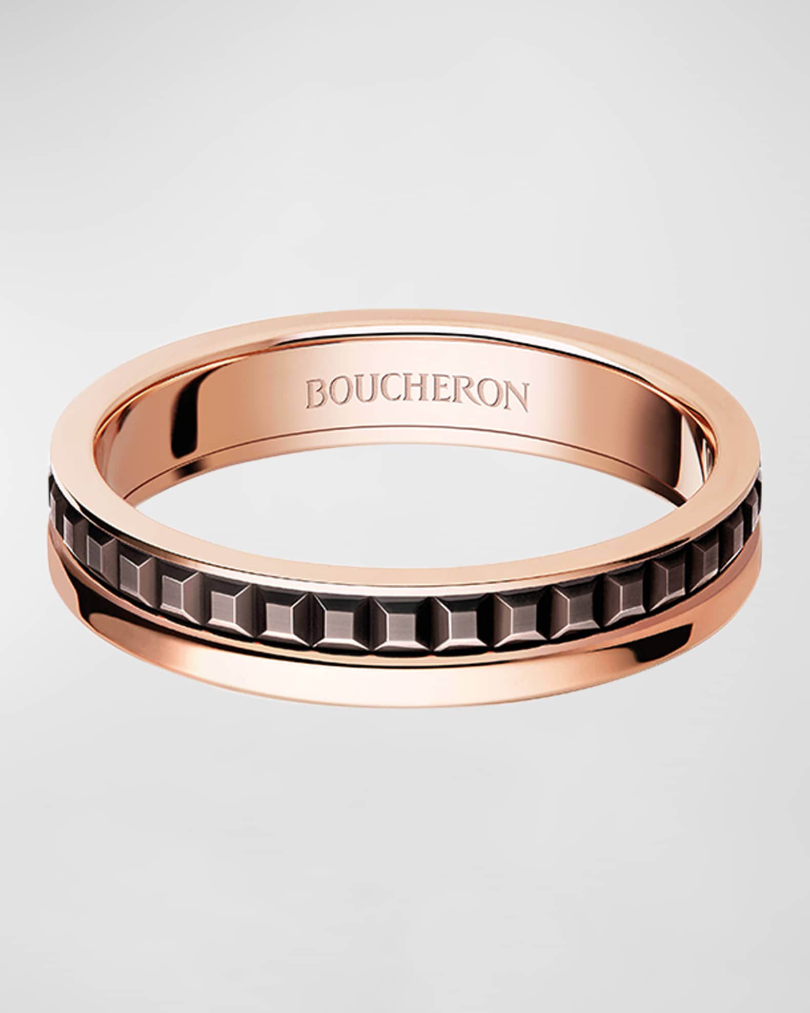 Quatre 18K Rose Gold & Brown PVD Band Ring 0