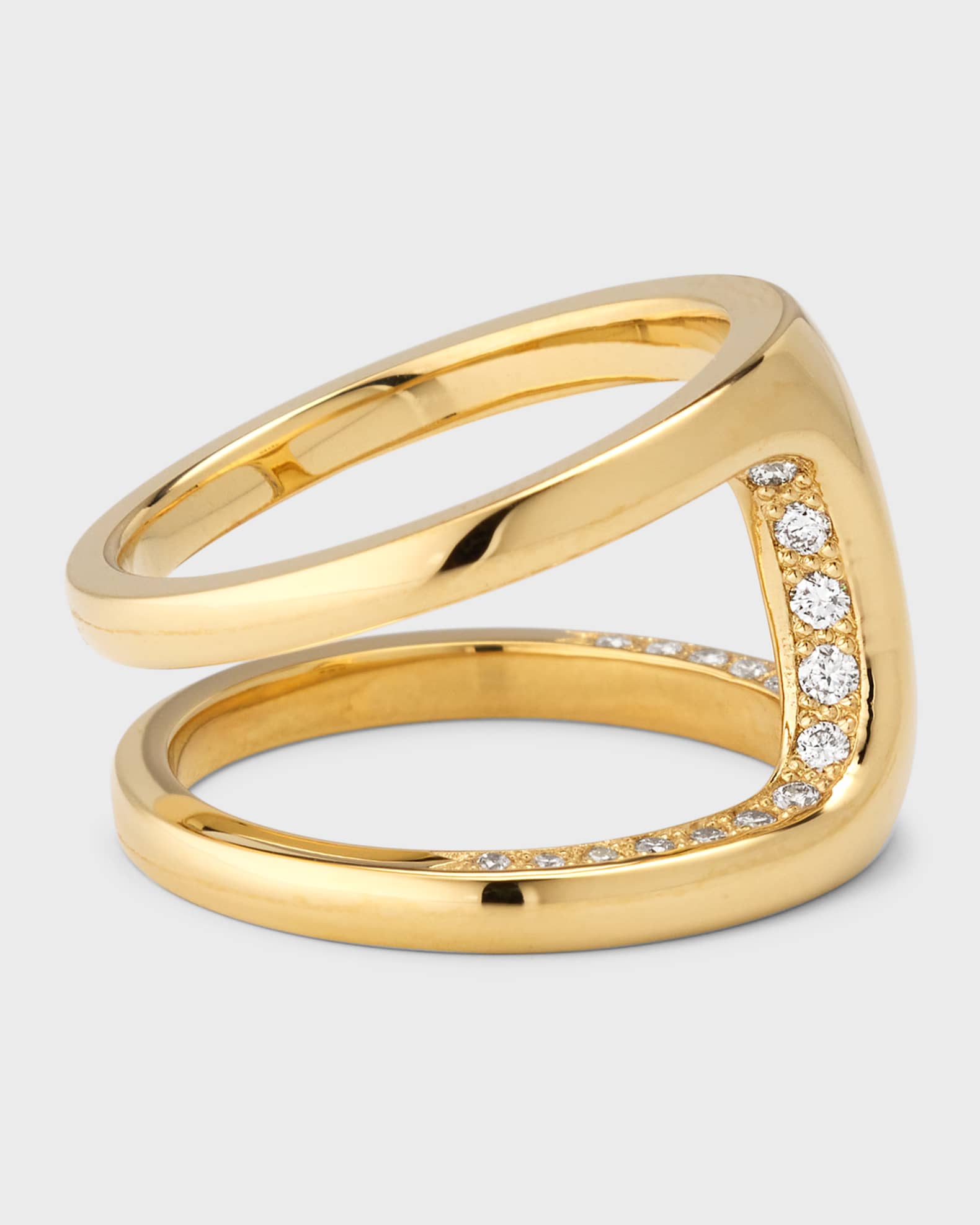 Hoorsenbuhs 18K Yellow Gold Dame Phantom Ring with Flooded Diamonds, Size 8  | Neiman Marcus