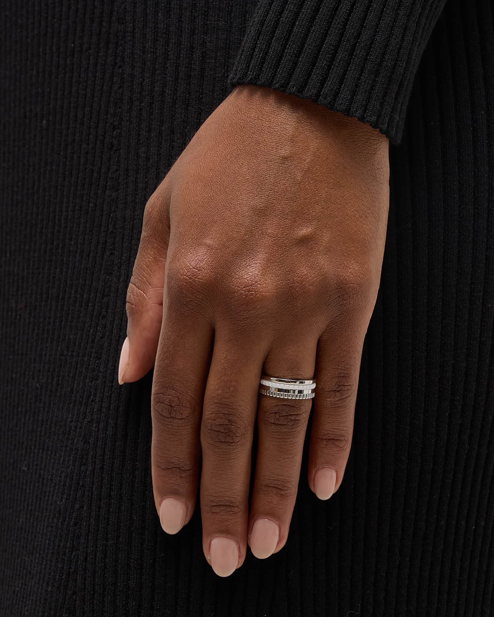 Quatre 18K White Gold Narrow Ring 1