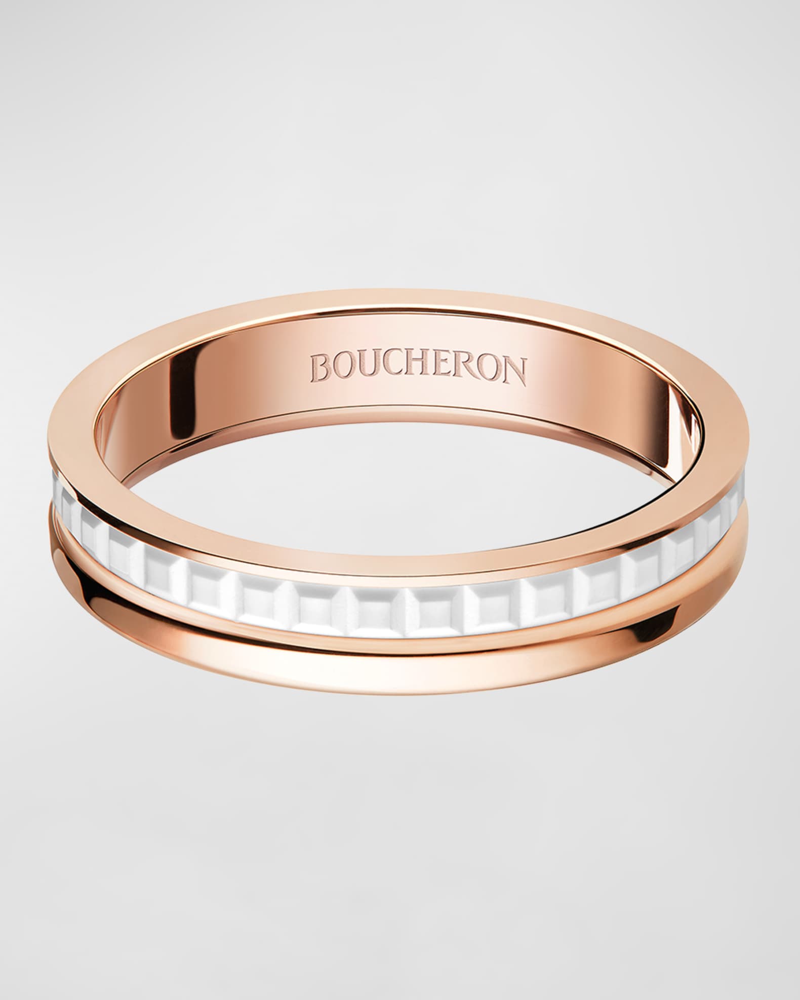 Quatre 18K Rose Gold & Ceramic Band Ring 0
